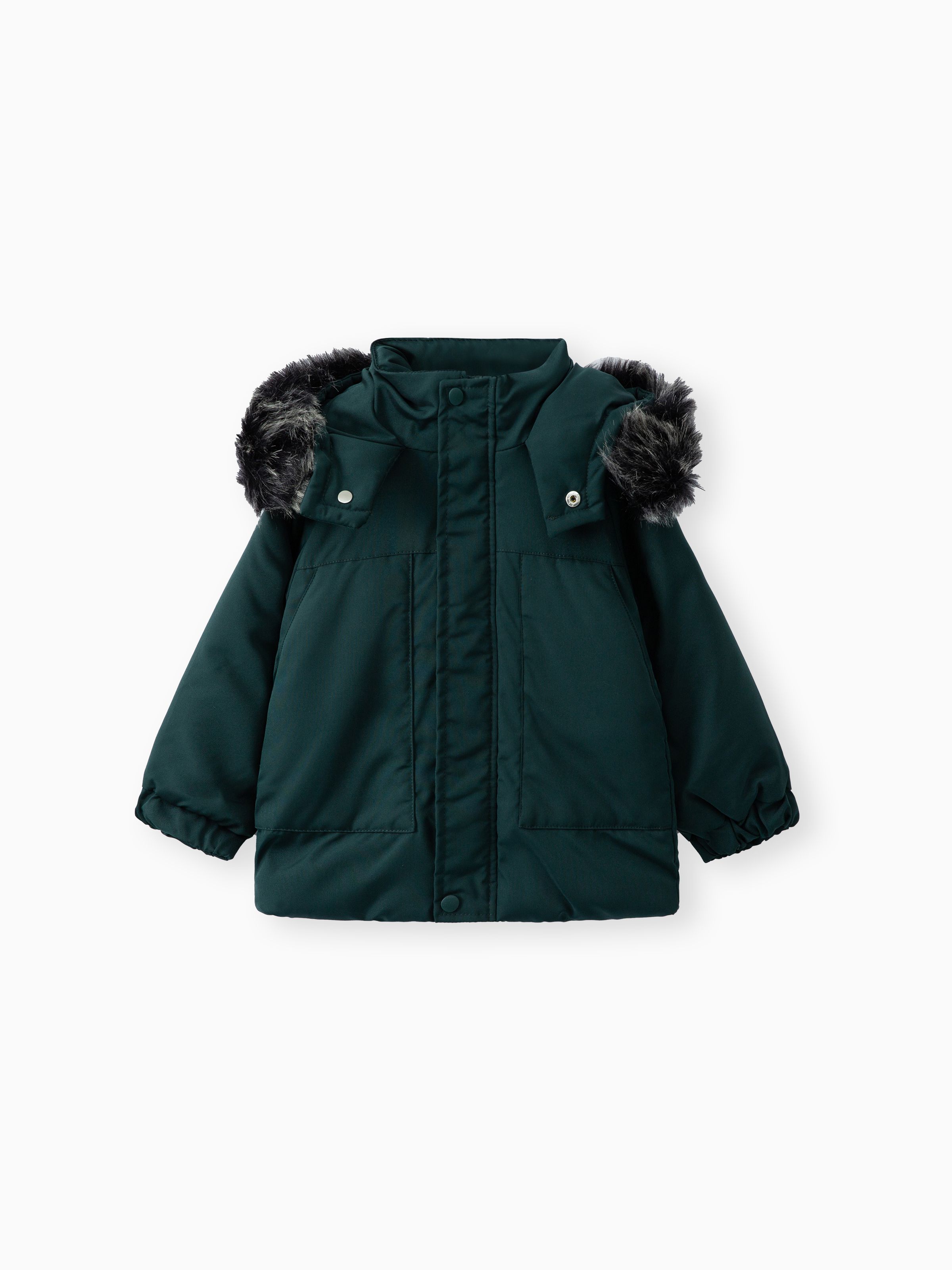 

Toddler Boy/Toddler Girl Furry Collar Hooded Parka Puffer Jacket