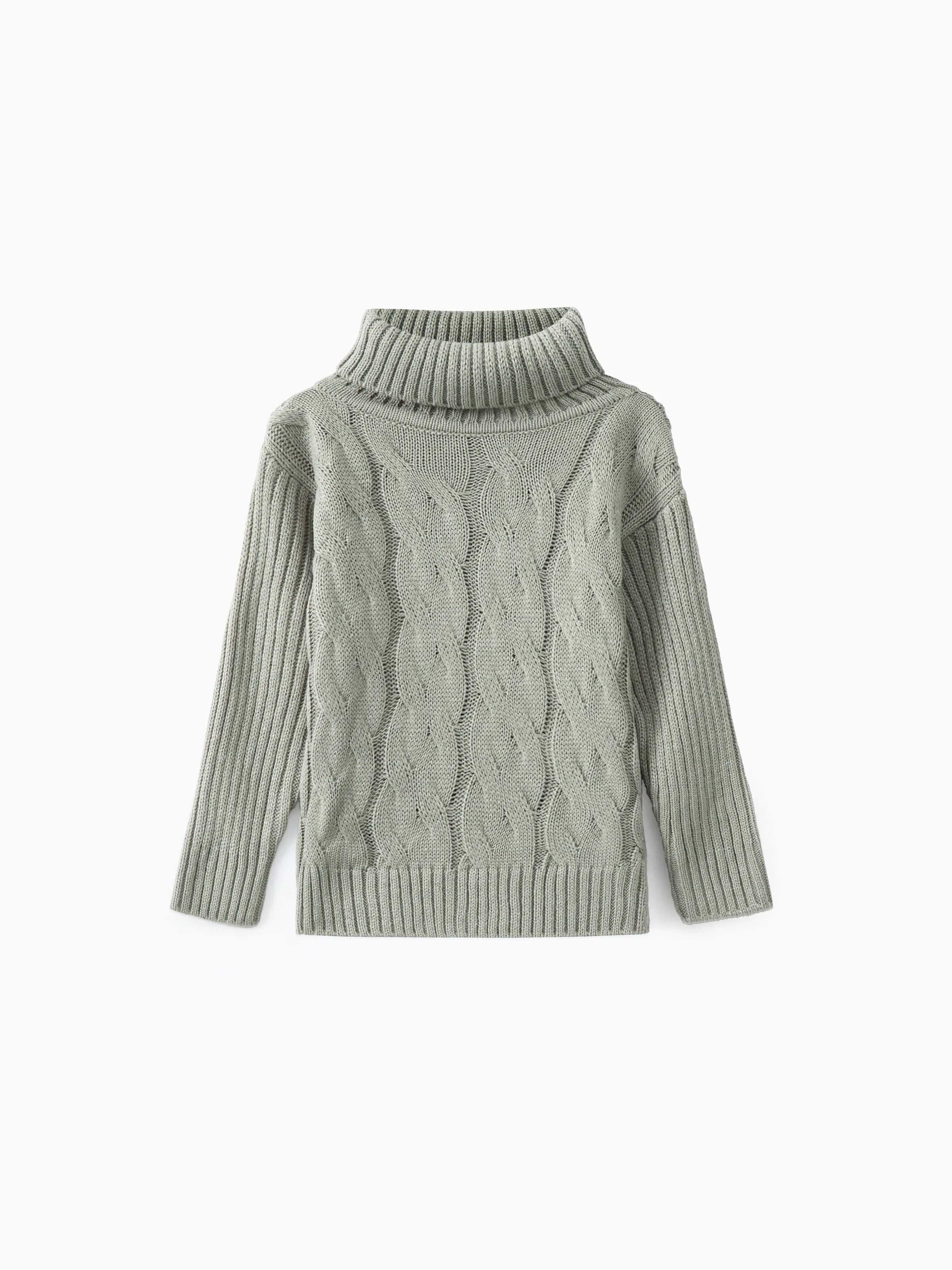 Pull à Col Roulé En Tricot Torsadé Uni Fille/garçon Pour Tout-petits