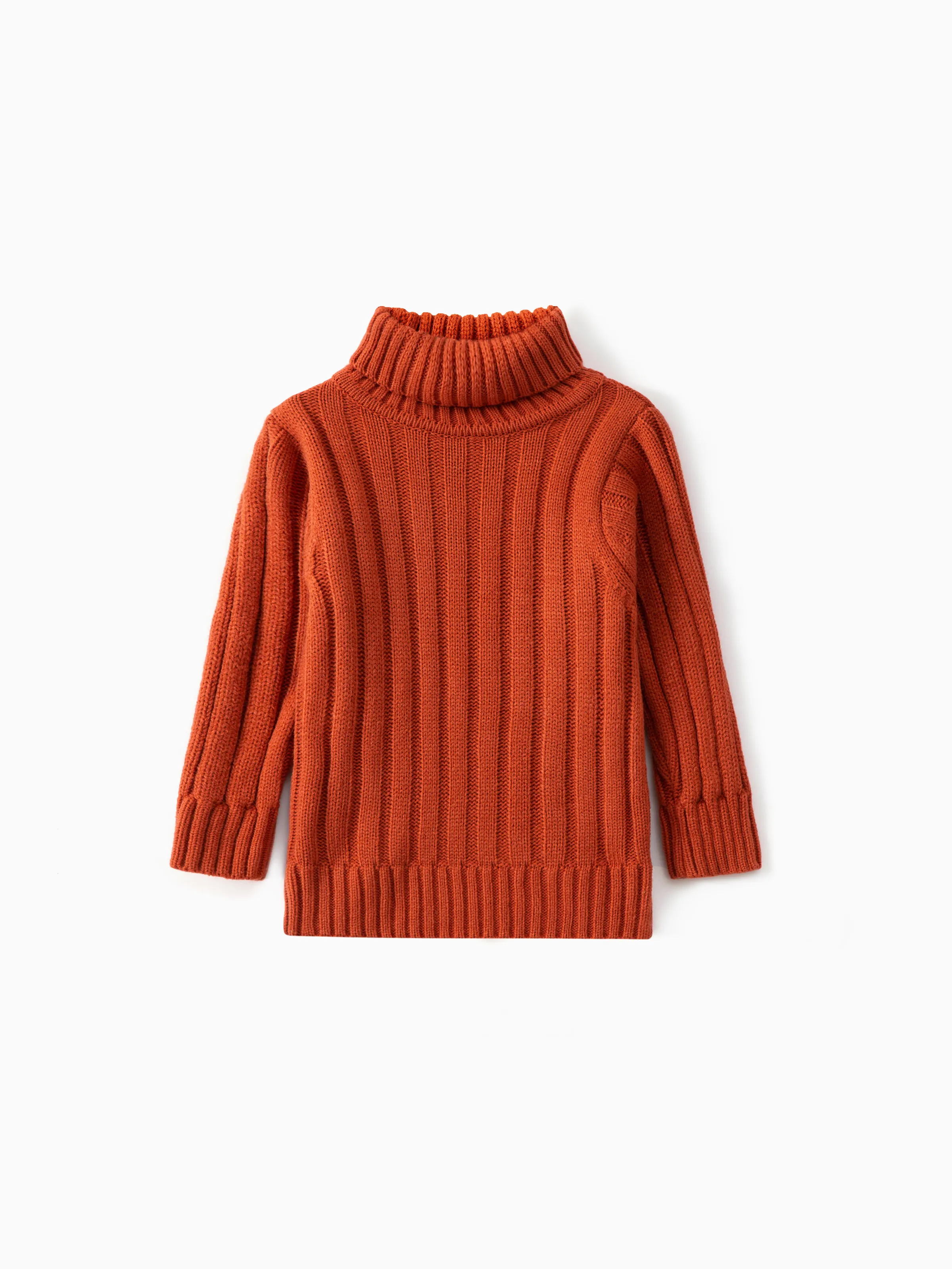 

Toddler Girl/Boy Turtleneck Ribbed Knit Sweater