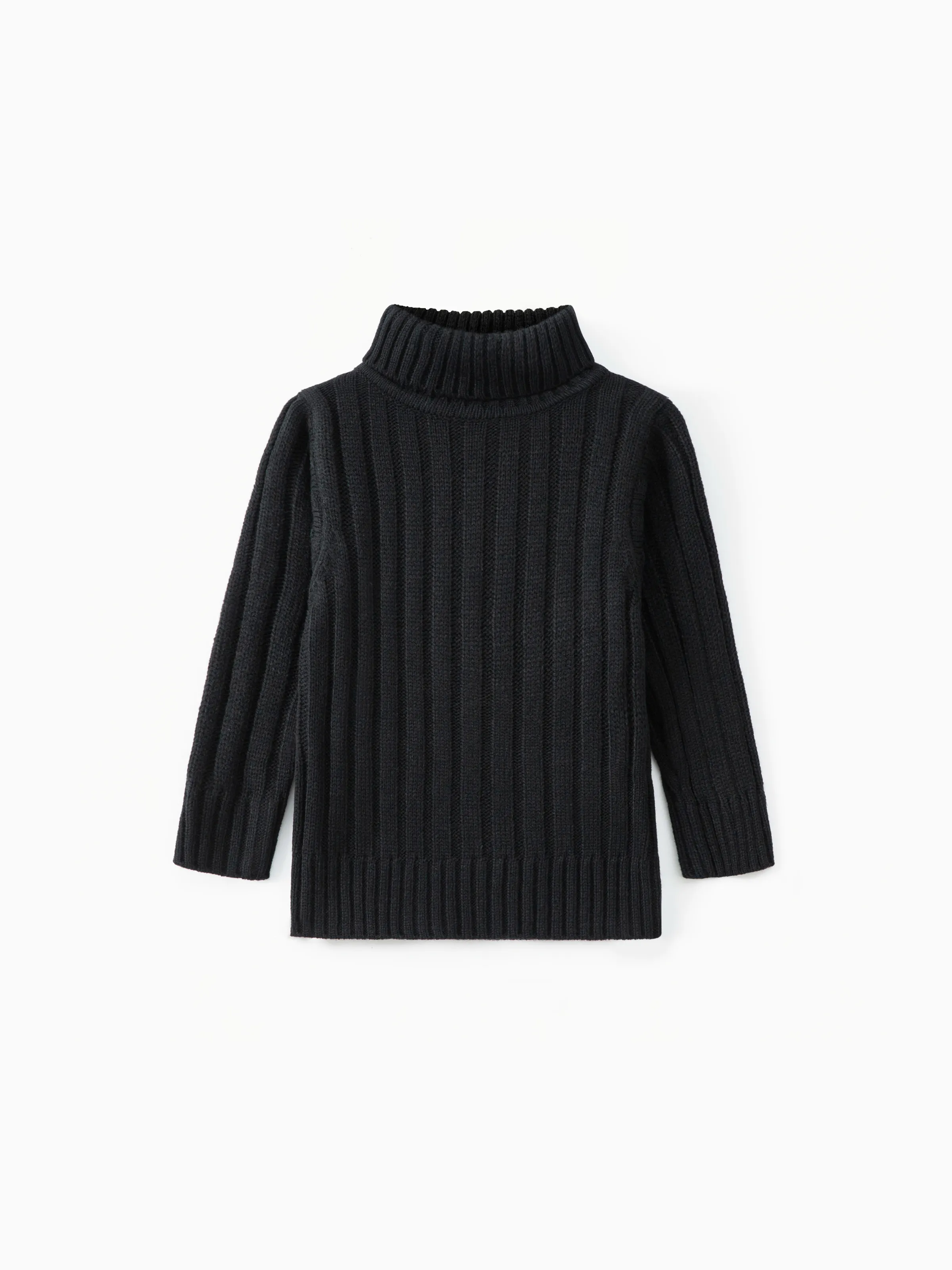 Toddler Girl/Boy Turtleneck Ribbed Knit Sweater