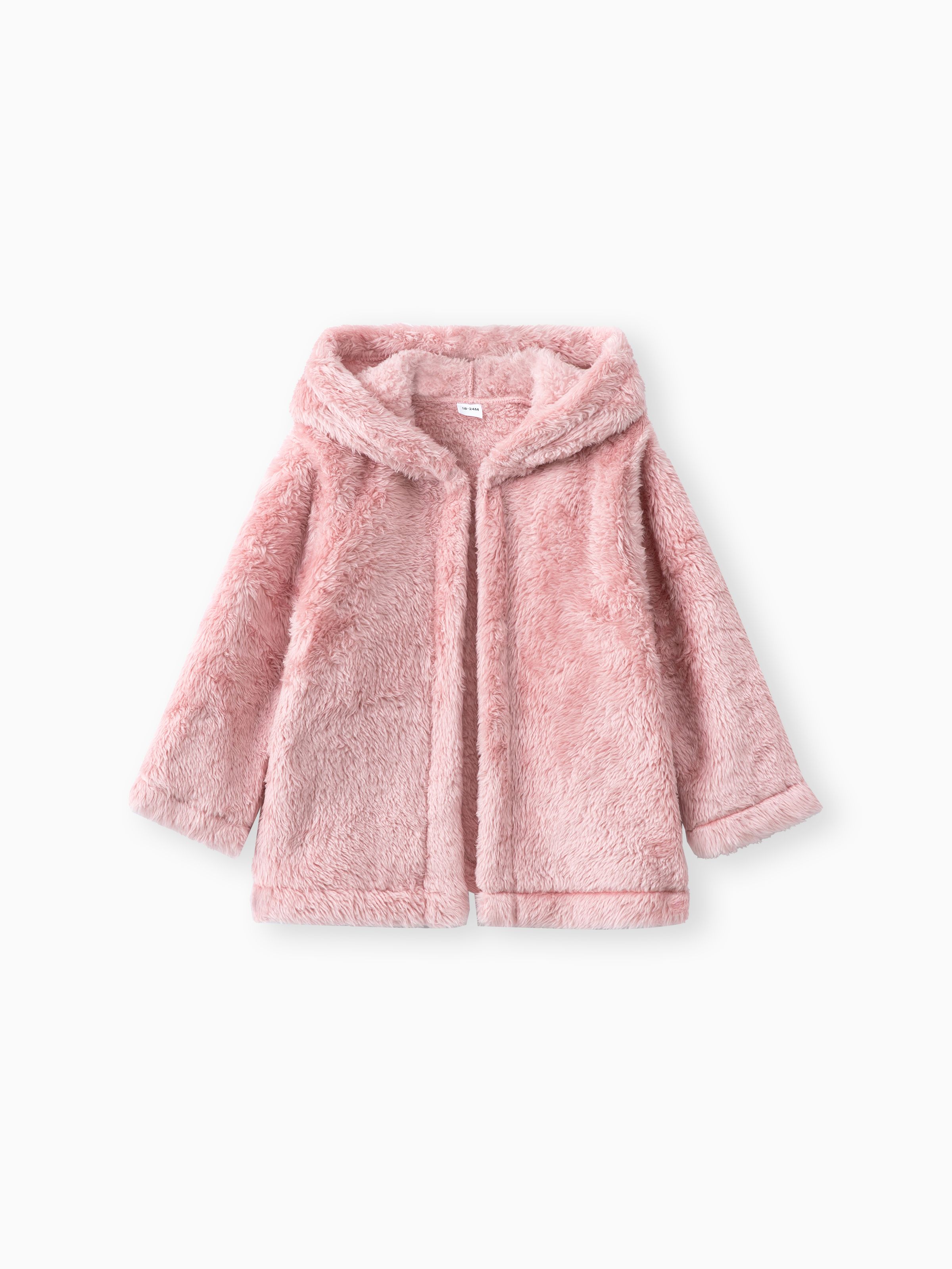 

Toddler Girl/Boy Basic Solid Color Polar Fleece Hooded Coat