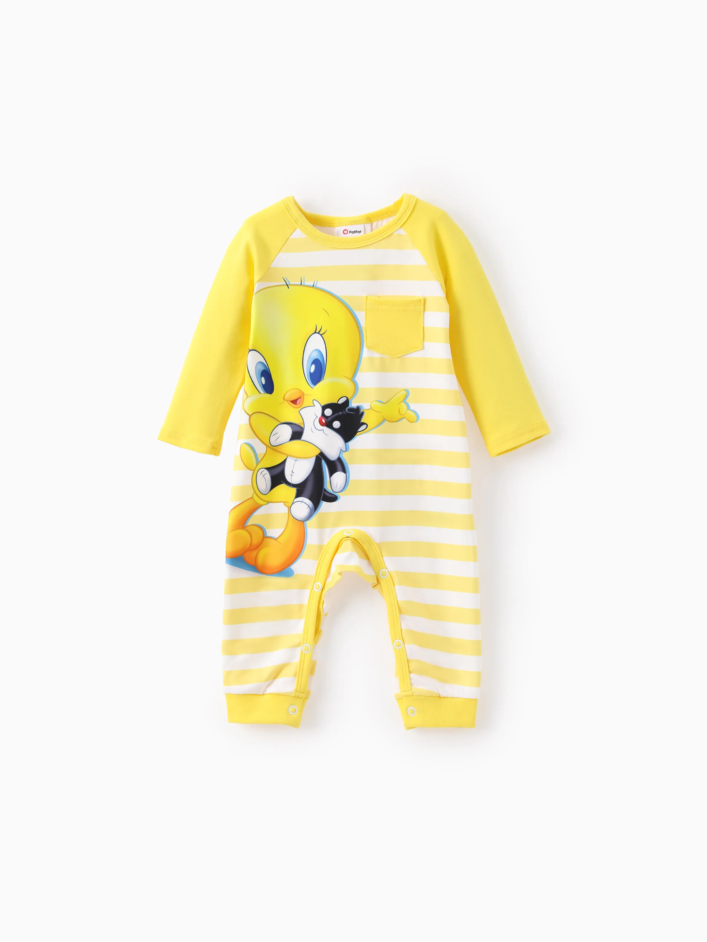 

Looney Tunes Baby Girl/Boy 1pc Long-sleeve Striped Jumpsuit