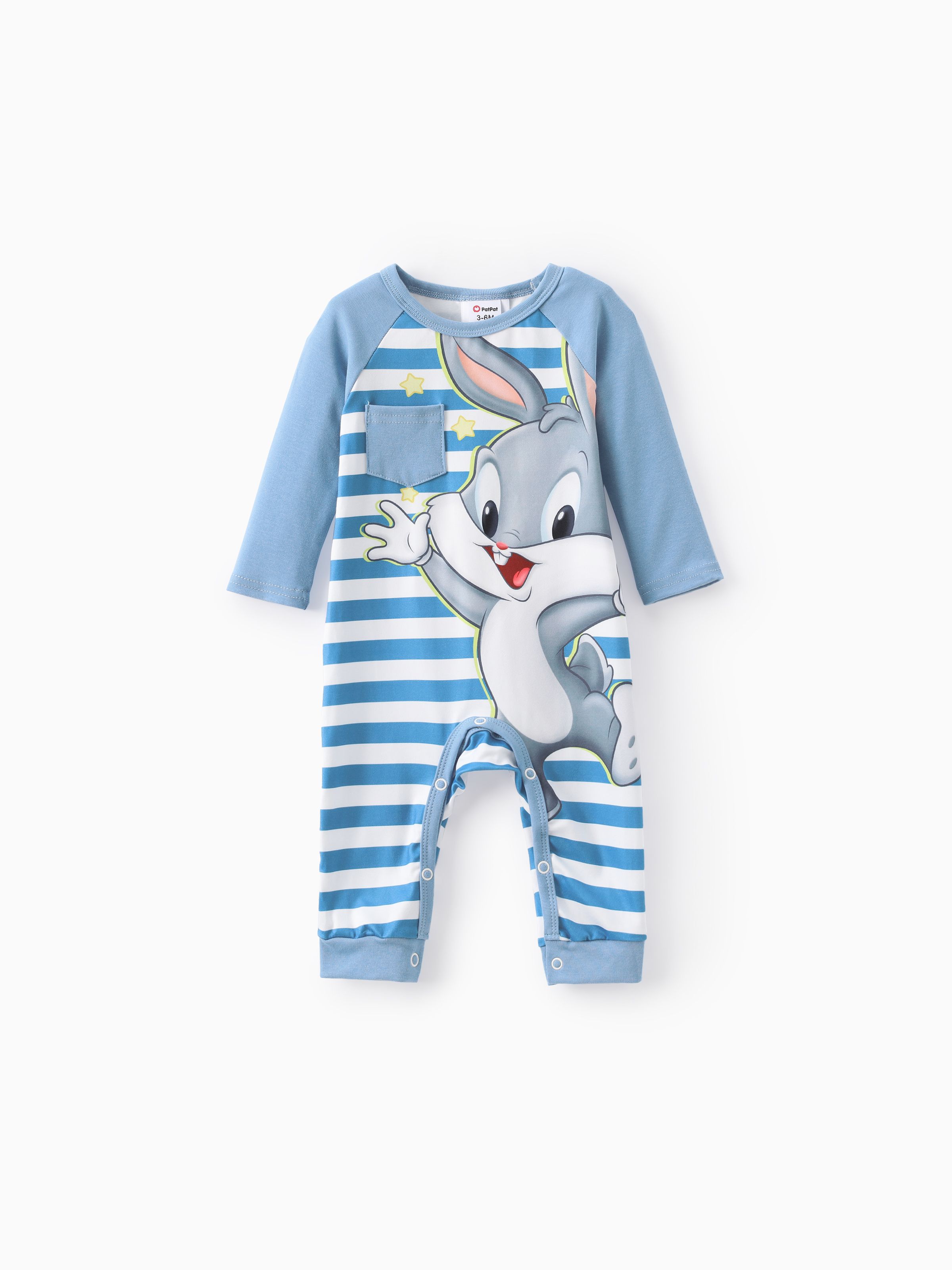 

Looney Tunes Baby Girl/Boy 1pc Long-sleeve Striped Jumpsuit