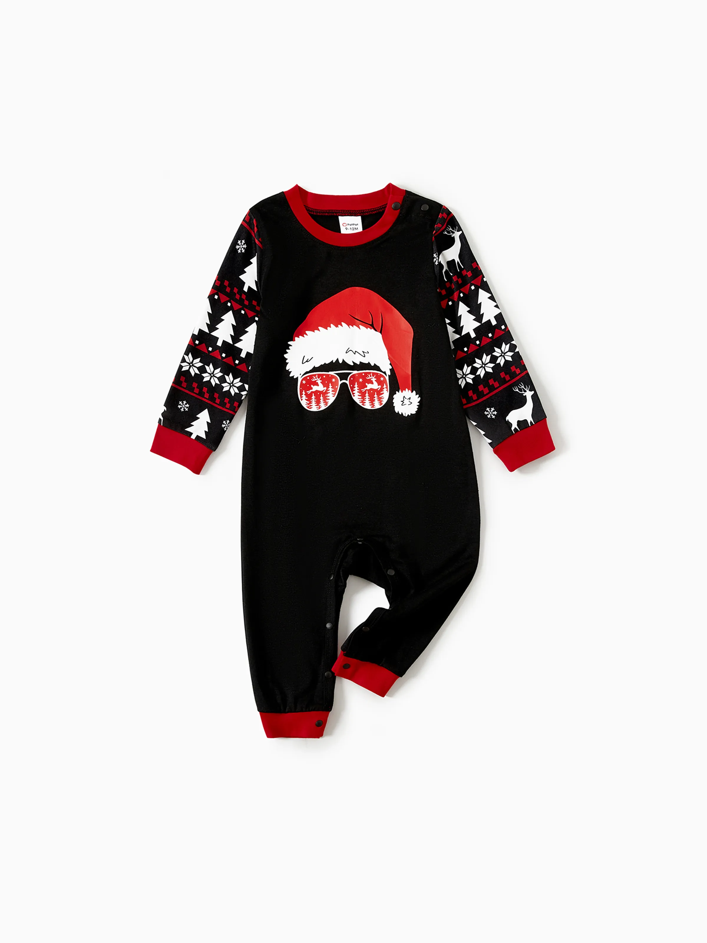 

Christmas Family Matching Santa hats and Reindeers Print Long-sleeve Pajamas Sets