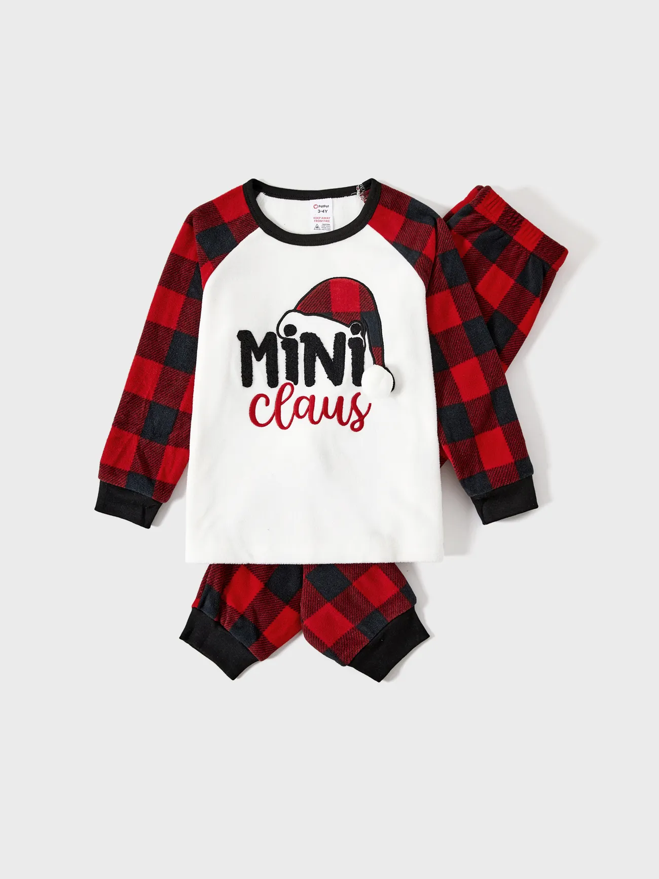 

Christmas Family Matching Plaid Letters Embroidered Long-sleeve Pajamas Sets