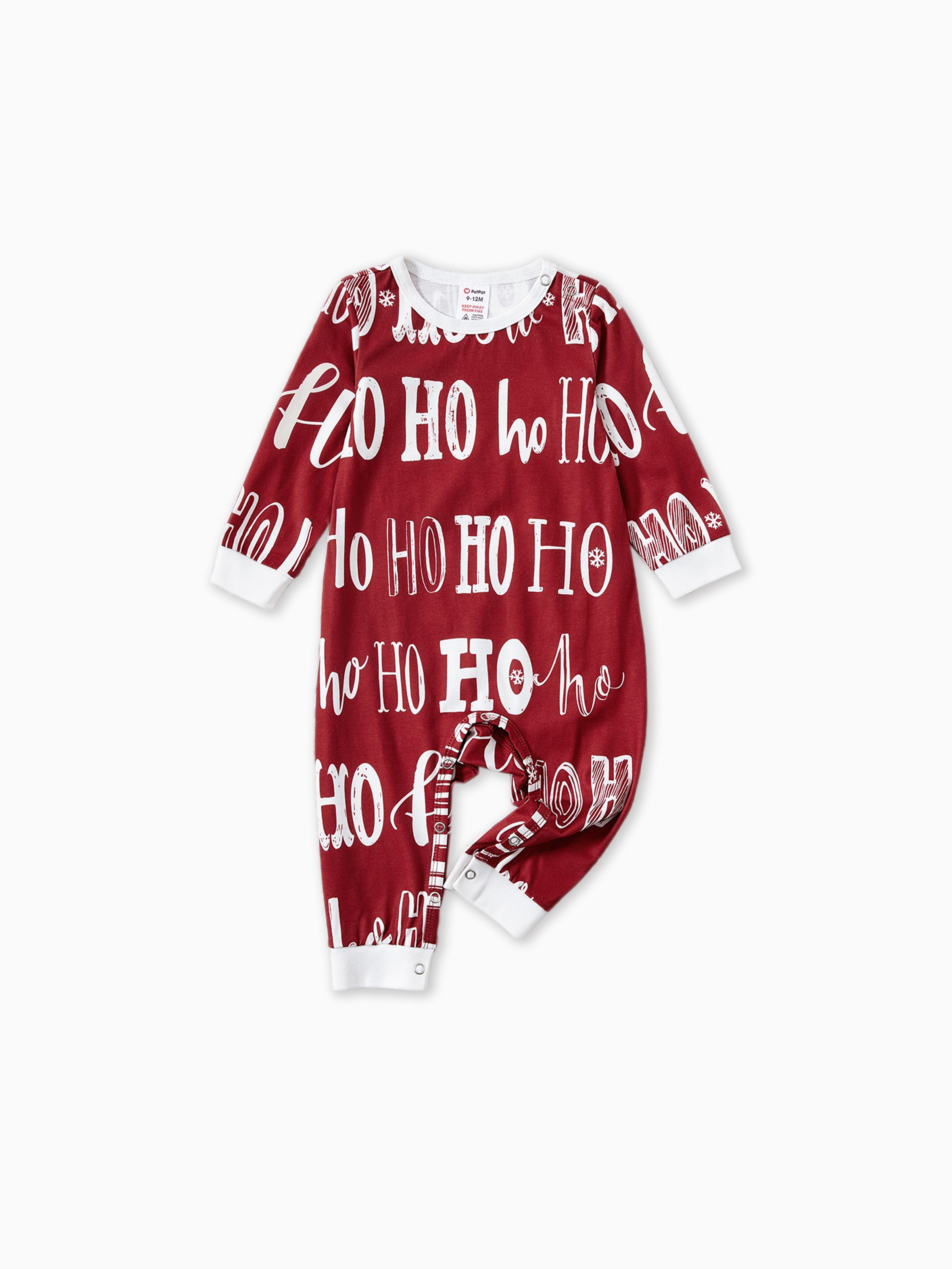 

Christmas Family Matching Allover Letter Print Burgundy Long-sleeve Naia Pajamas Sets (Flame Resistant)