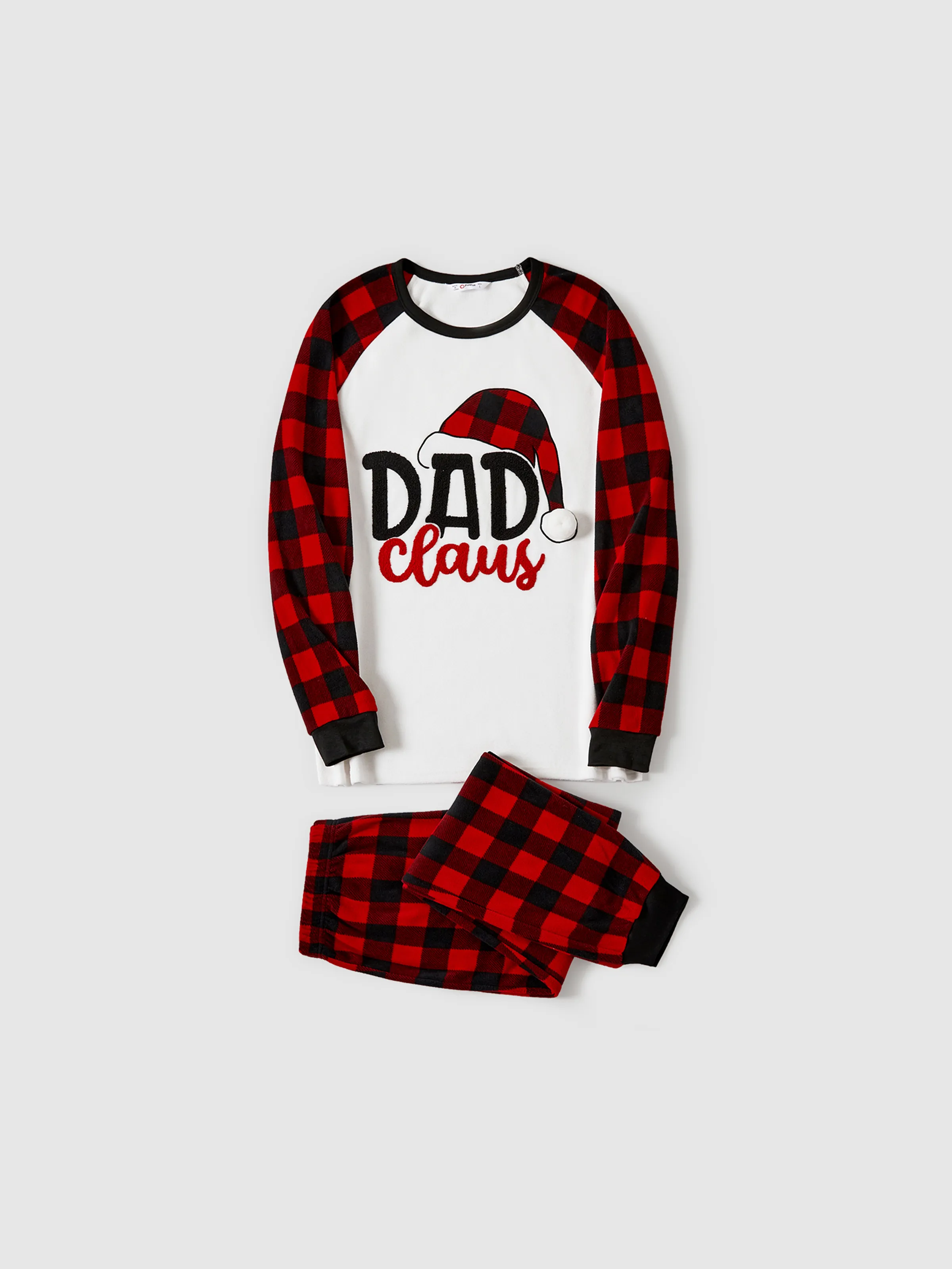 

Christmas Family Matching Plaid Letters Embroidered Long-sleeve Pajamas Sets