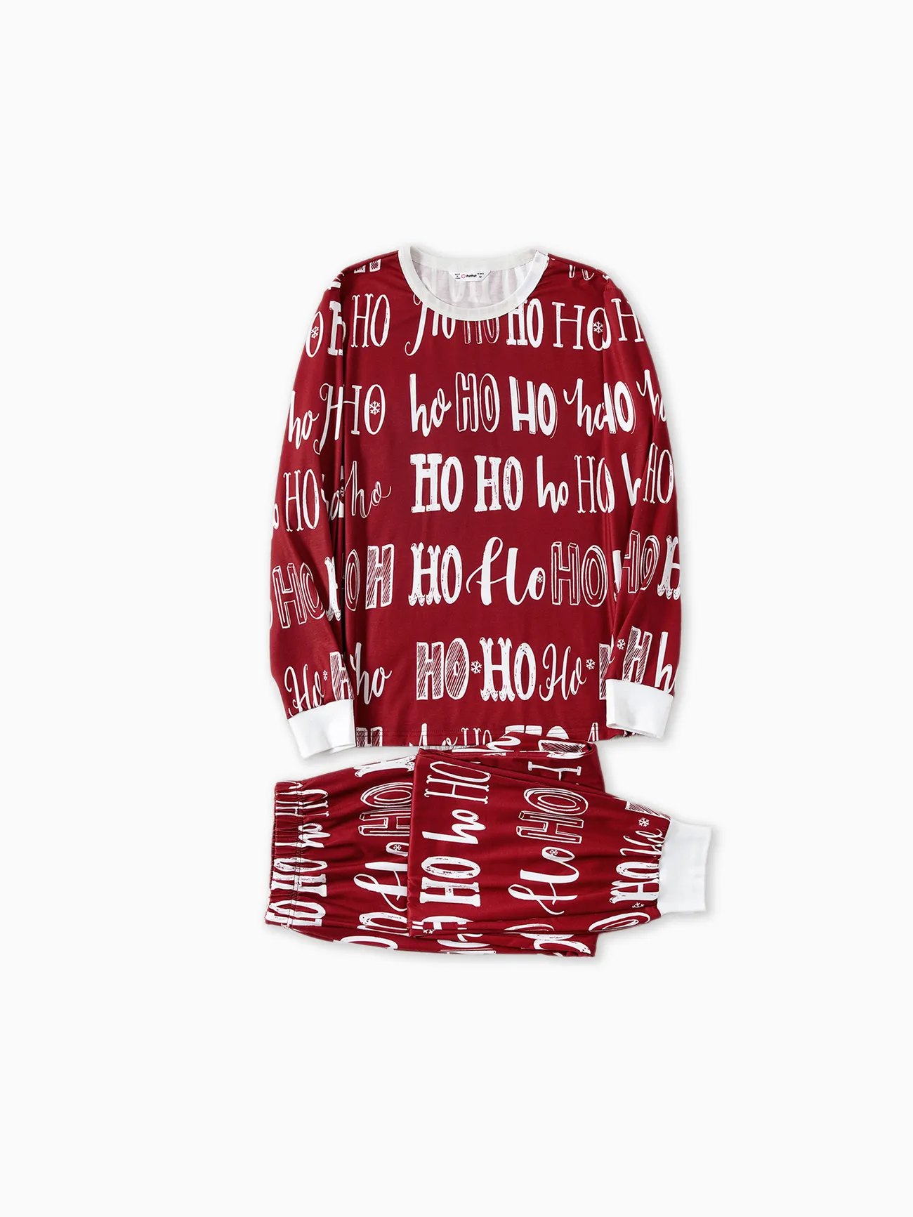 

Christmas Family Matching Allover Letter Print Burgundy Long-sleeve Naia Pajamas Sets