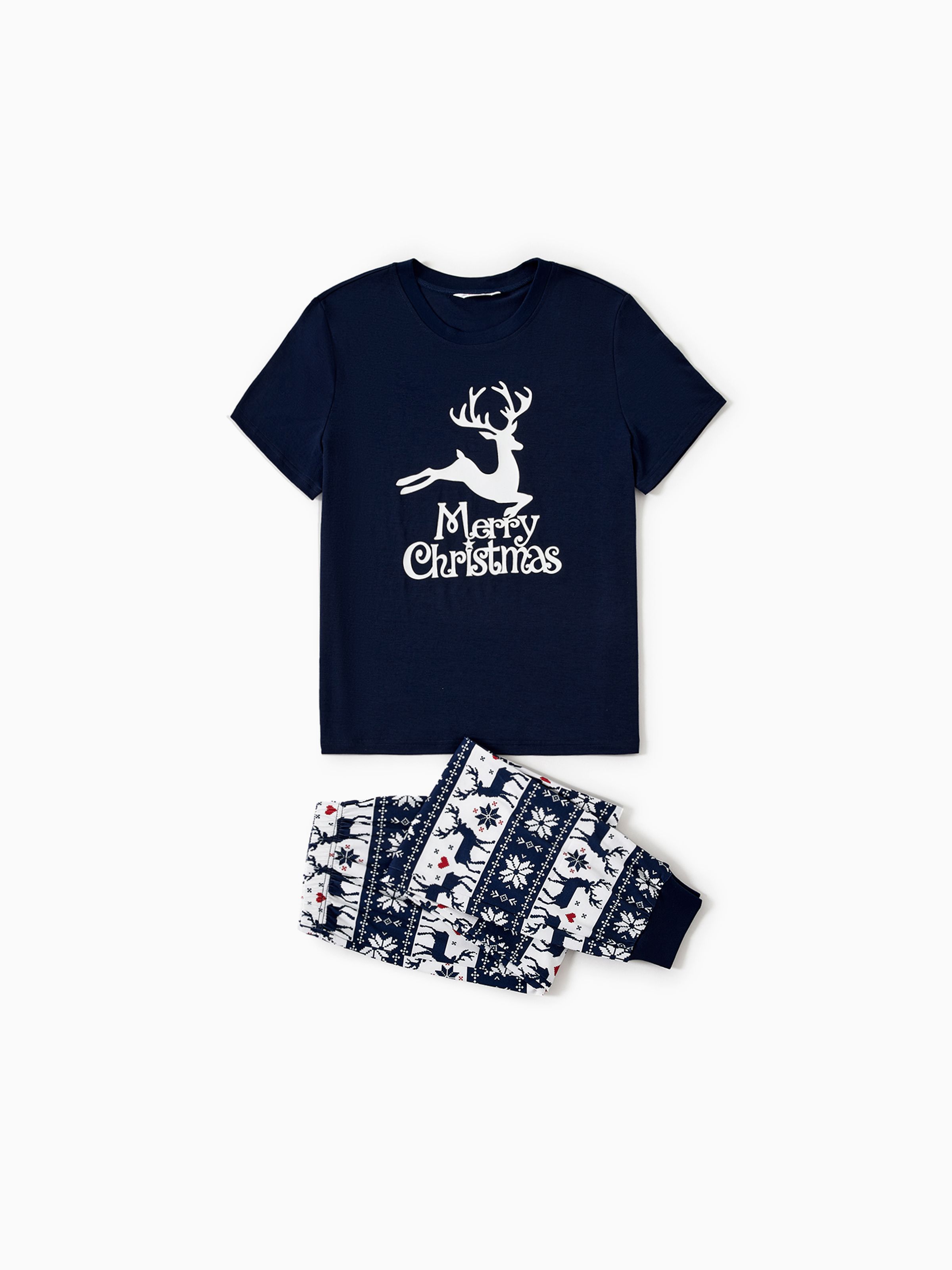 

Christmas Reindeer Print Glow in the Dark Family Matching Pajamas Sets (Flame Resistant)