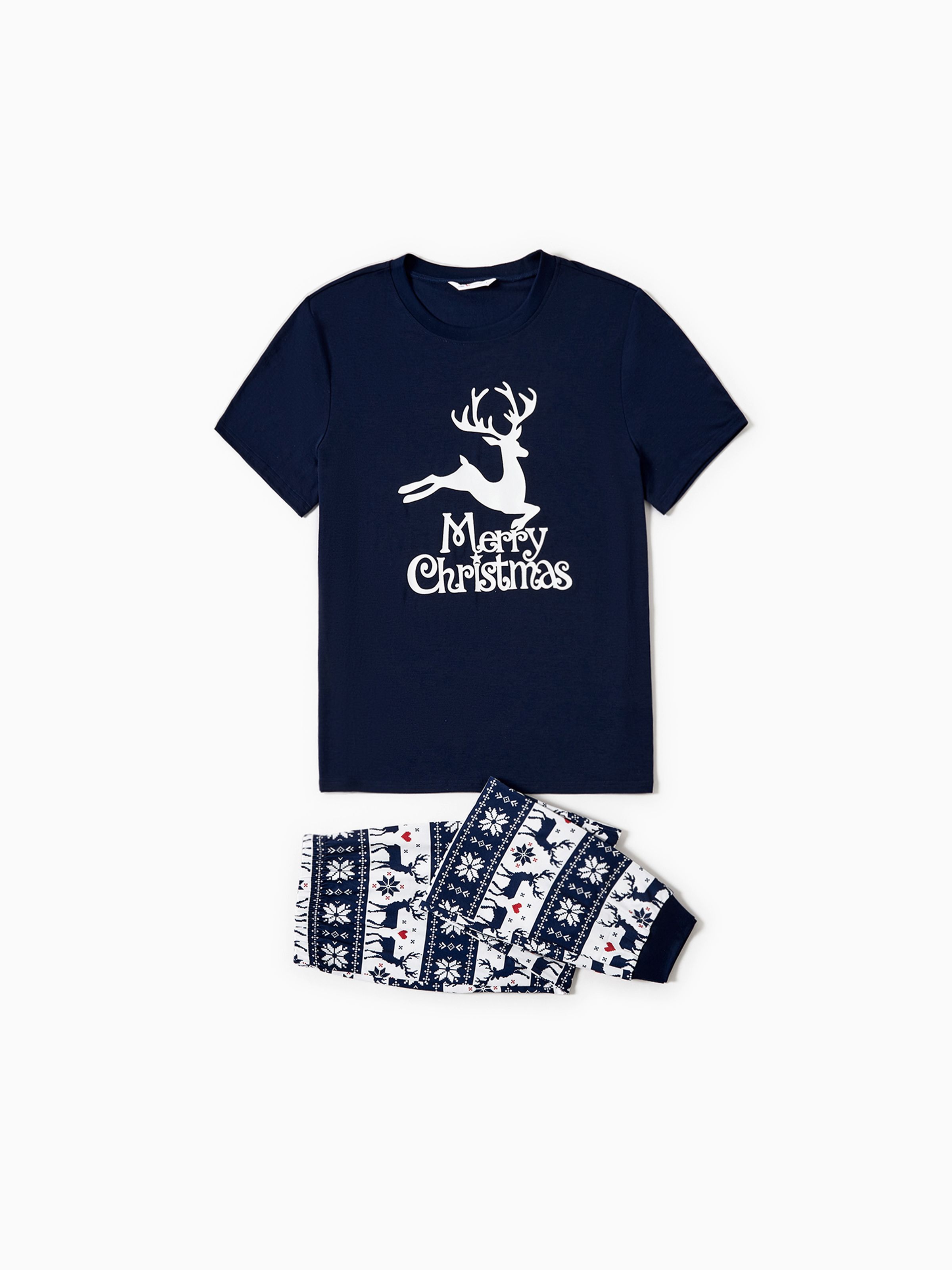 

Christmas Reindeer Print Glow in the Dark Family Matching Pajamas Sets (Flame Resistant)