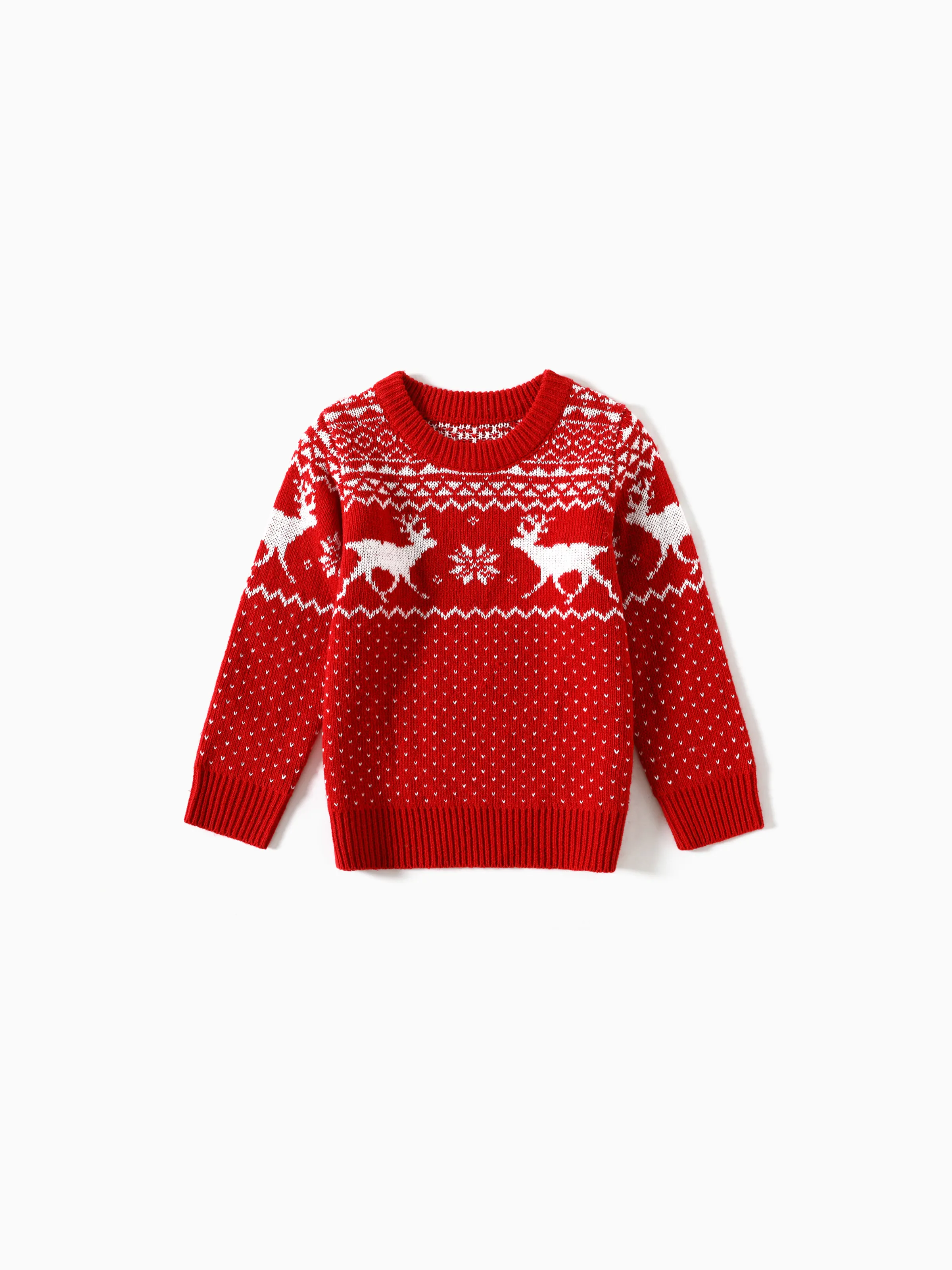 

Christmas Family Matching Deer Graphic Long-sleeve Knitted Sweater