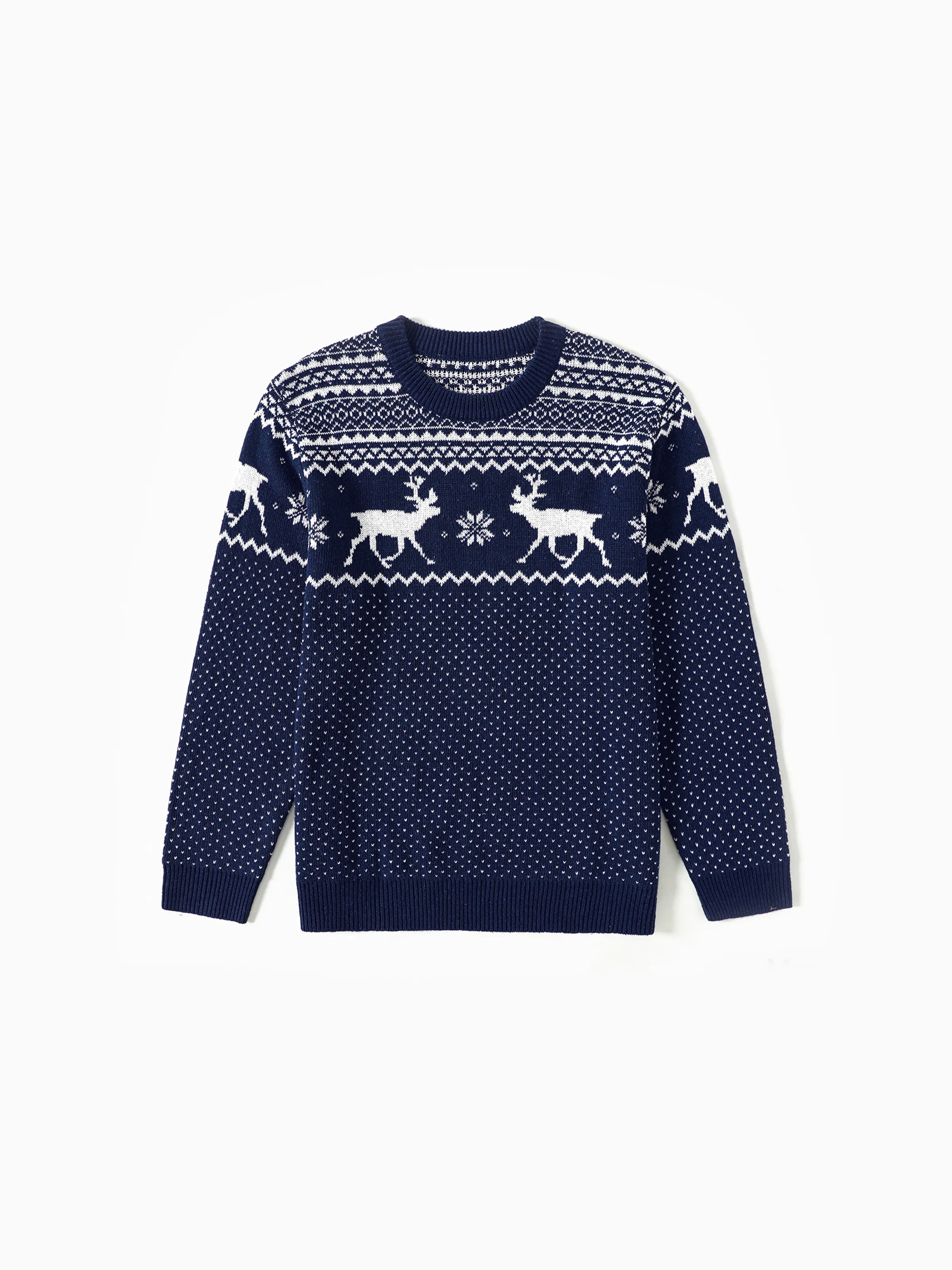 

Christmas Family Matching Deer Graphic Long-sleeve Knitted Sweater