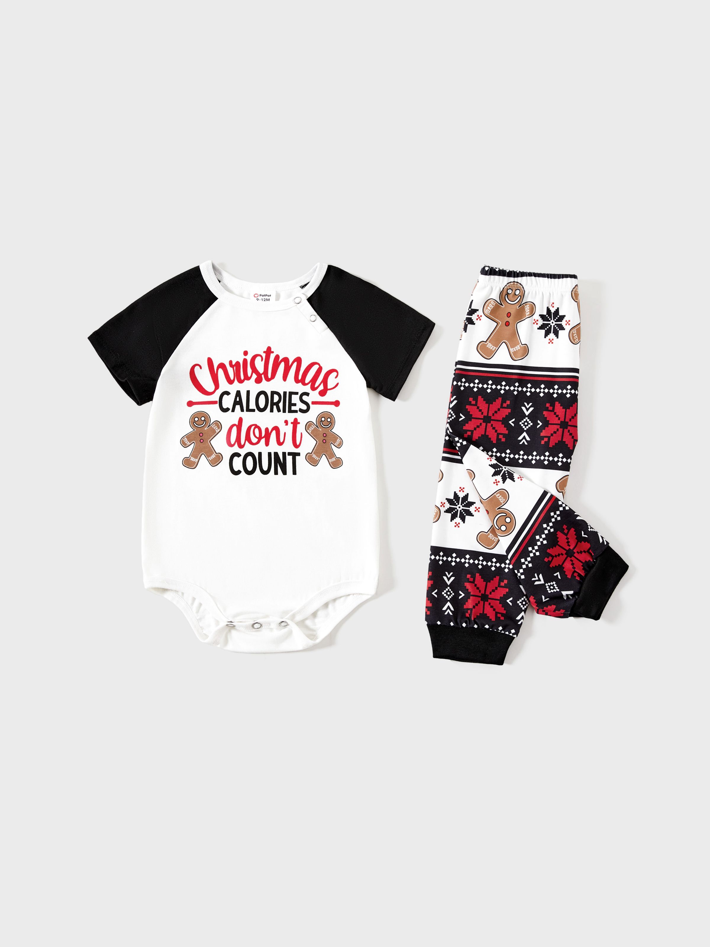 

Christmas Family Matching Gingerbread Man Print Short-sleeve Pajamas Sets(Flame resistant)