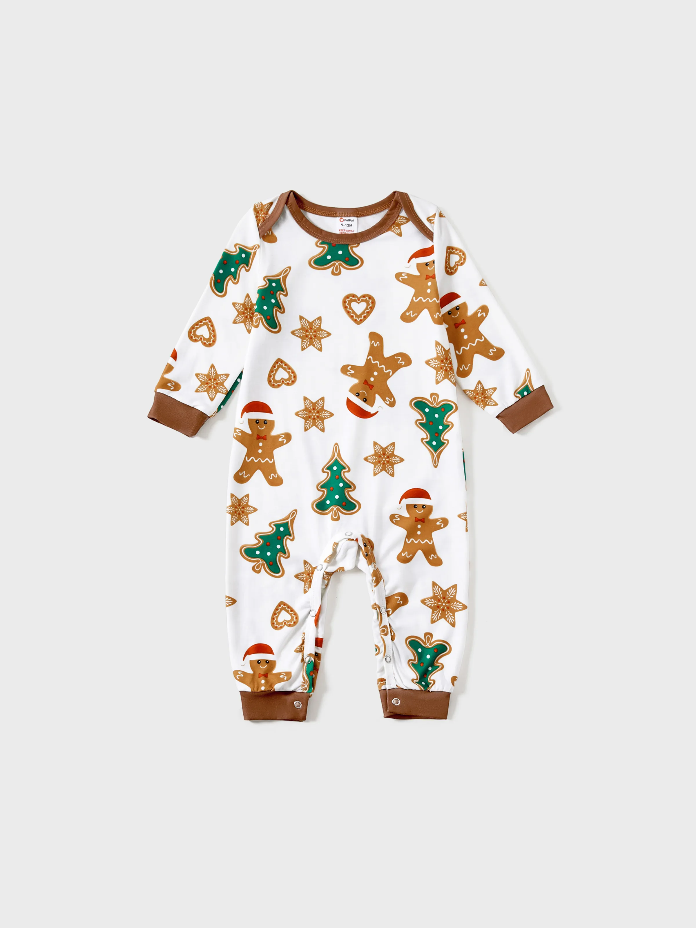 

Christmas Family Matching Cartoon Gingerbread Man and Tree All-over Print Long-sleeve Pajamas Sets