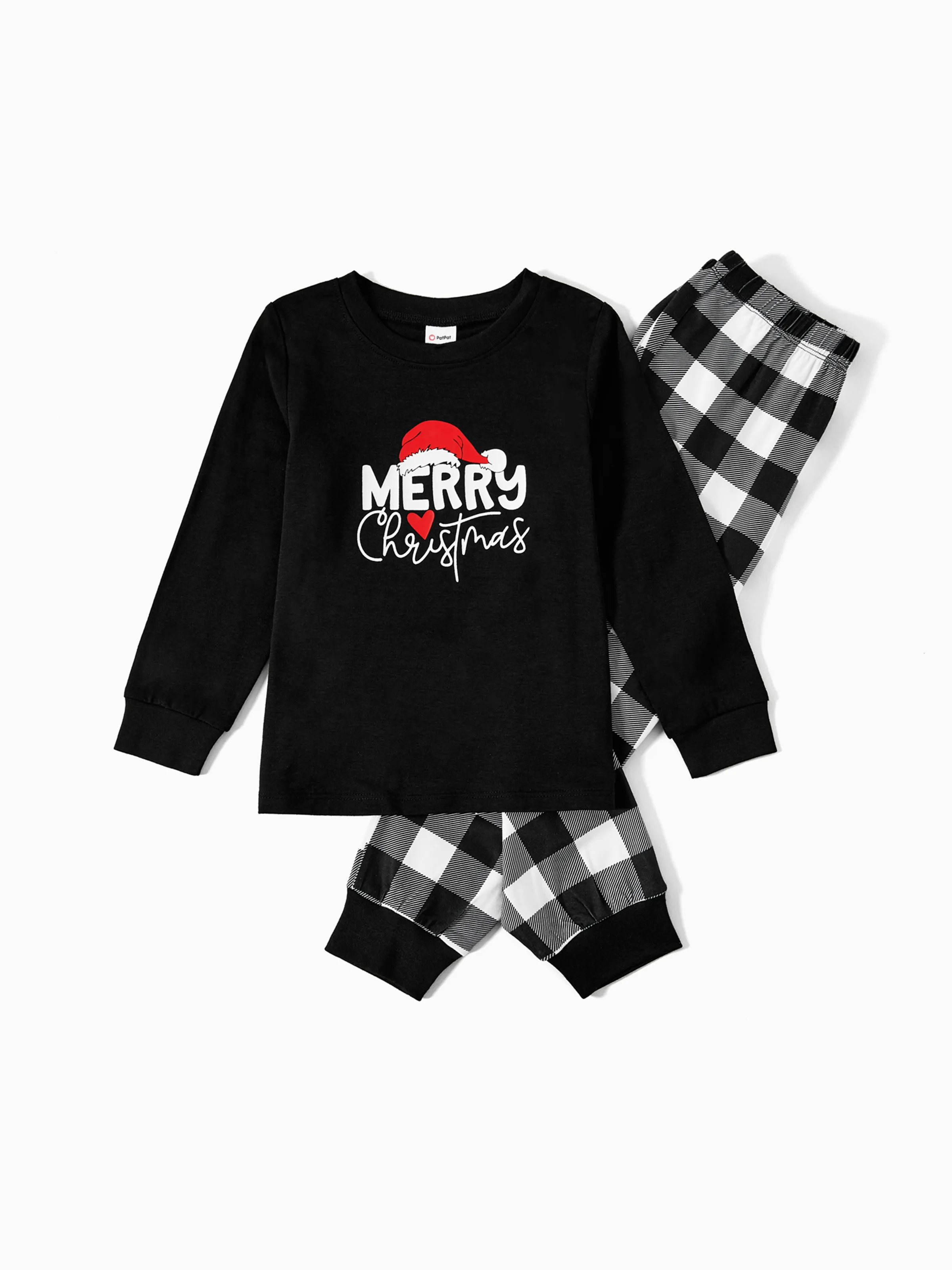 

Christmas Family Matching Glow In The Dark Letters Print Long-sleeve Pajamas Sets (Flame resistant)