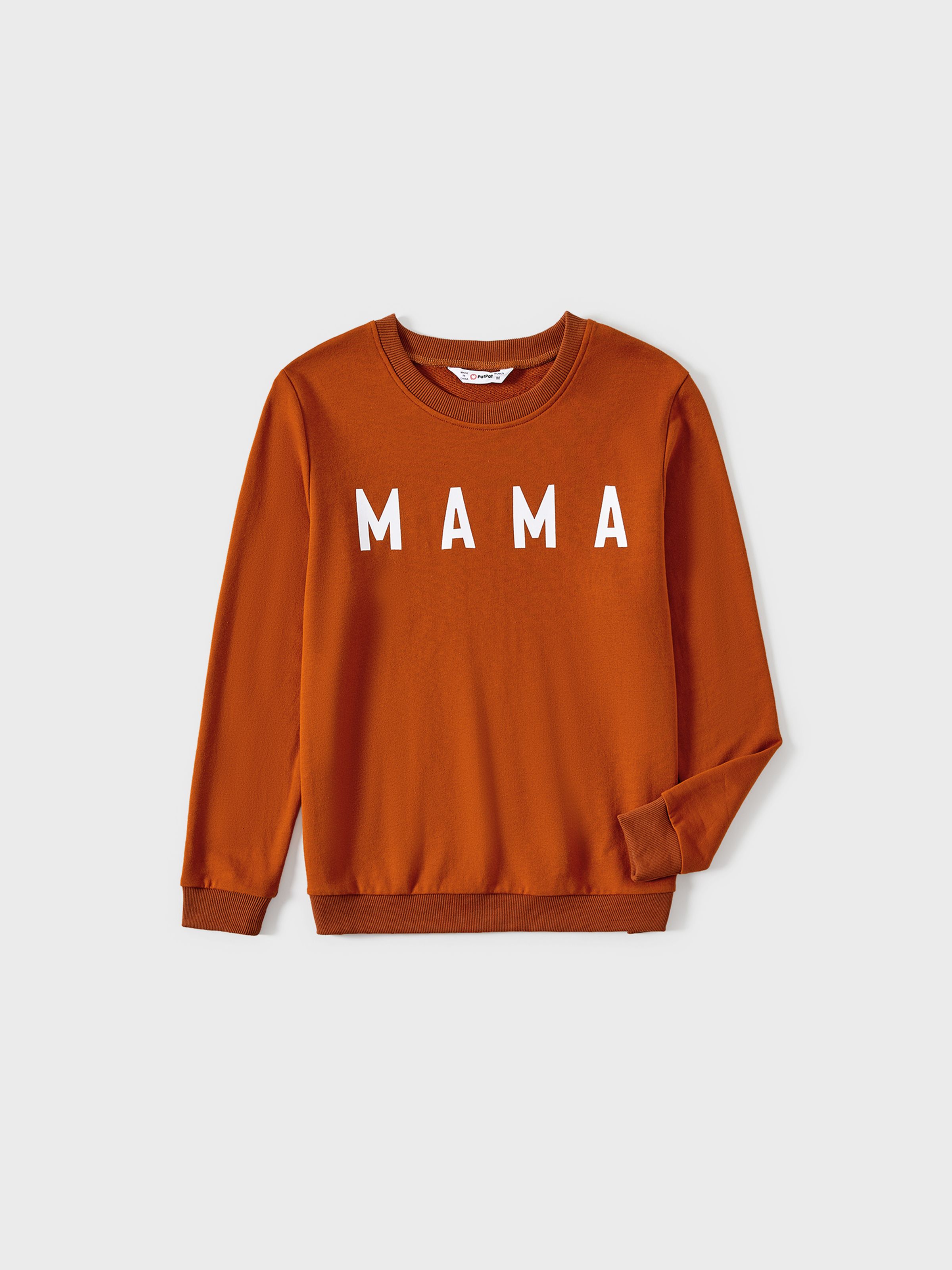 

Mommy and Me Letter Print Round Neck Long-sleeve Matching Tops