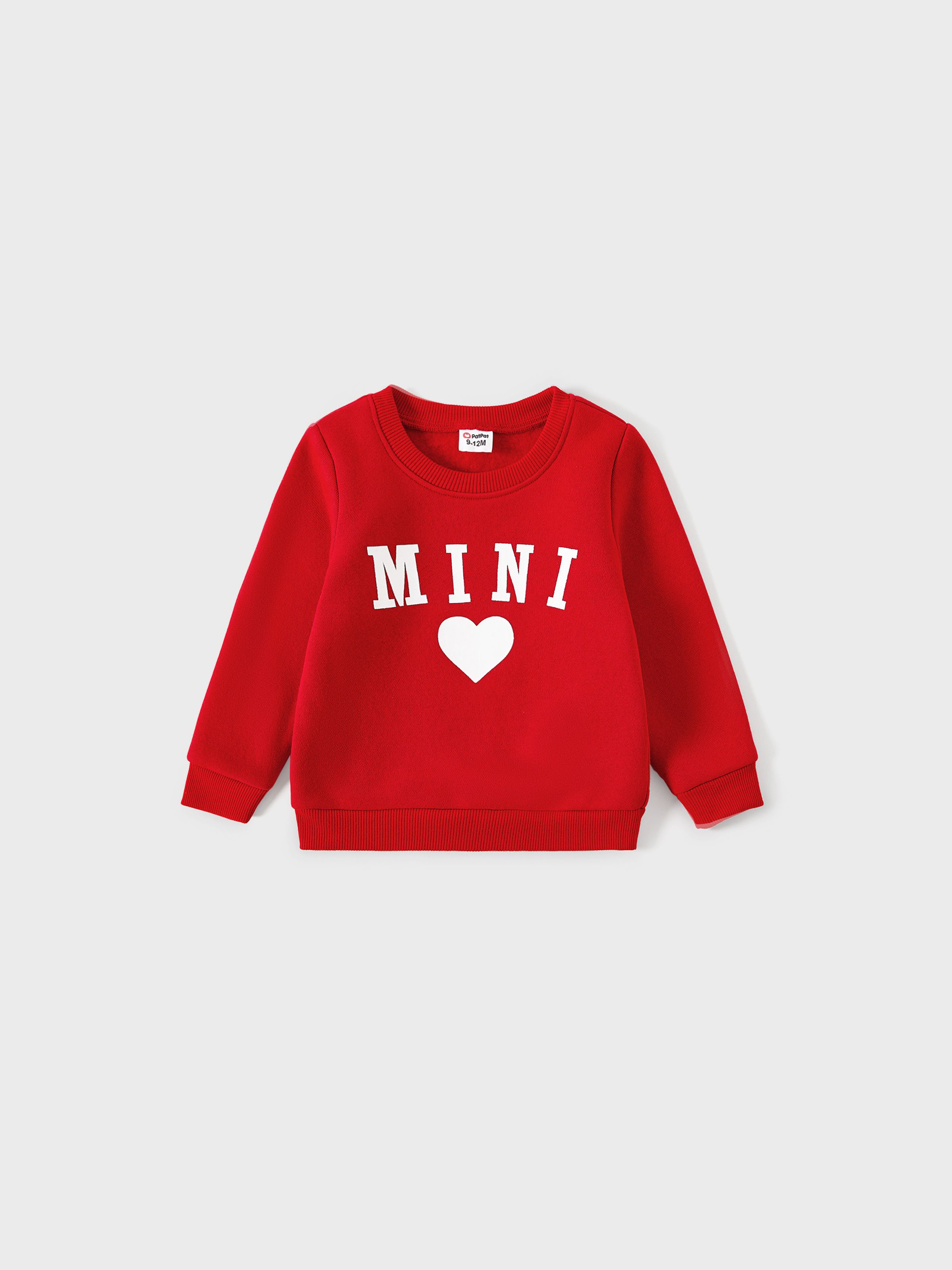 

Mommy and Me Solid Letters & Love Print Long-sleeve Tops