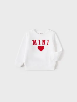 

Mommy and Me Solid Letters & Love Print Long-sleeve Tops