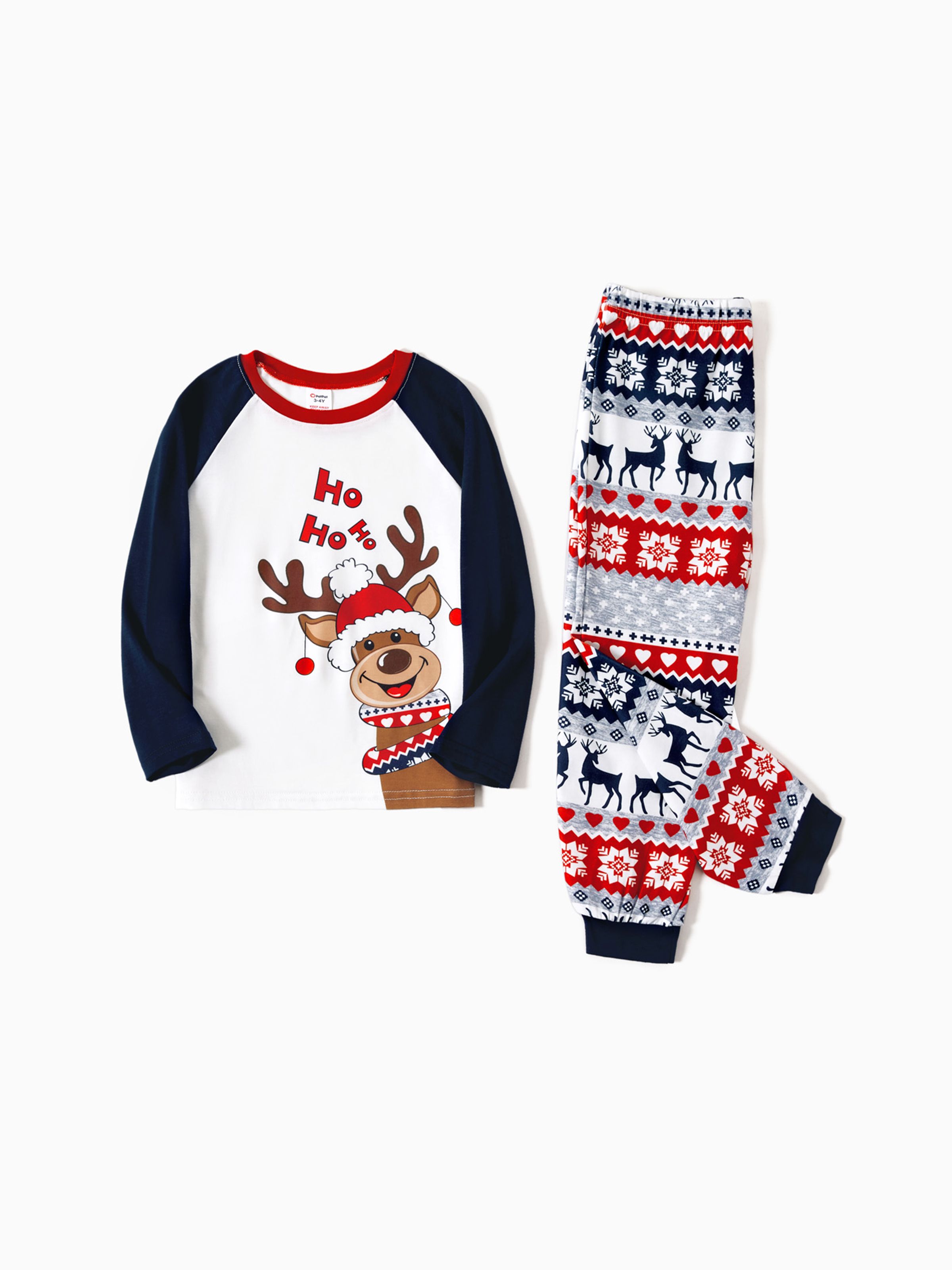 

Christmas Family Matching Cute Reindeer Print Pajamas Sets (Flame Resistant)