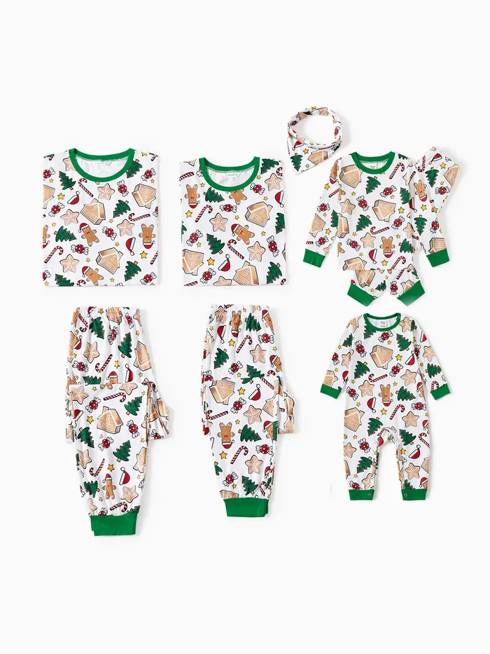 Christmas Family Matching Cute Cartoon Print Pajamas Sets (Flame Resistant) 