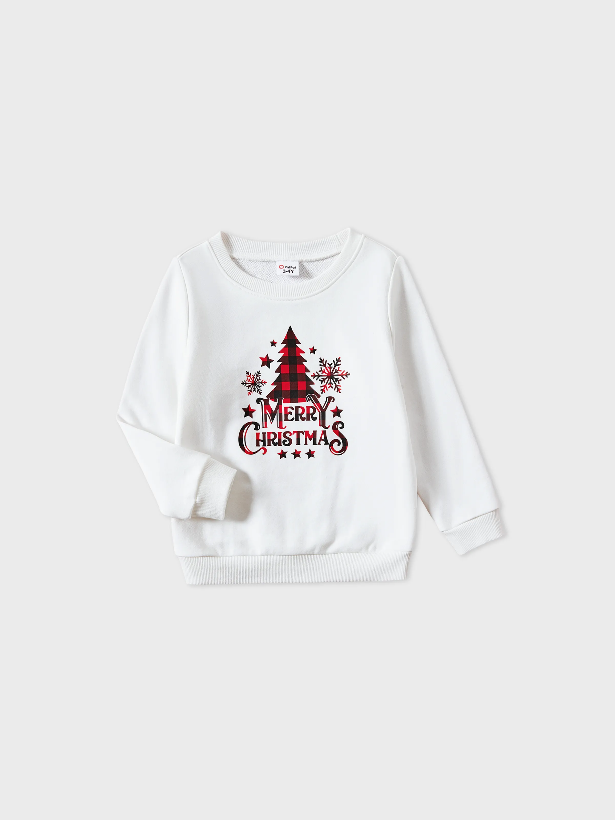 

Family Matching Plaid Tree and Letter Print Long Sleeve Top