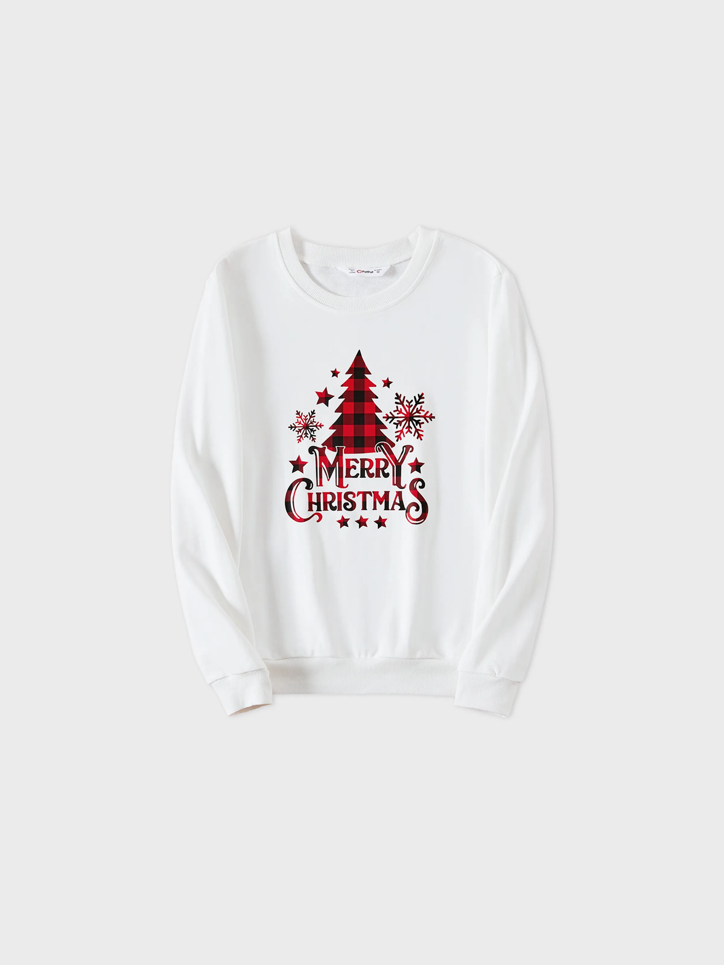 

Family Matching Plaid Tree and Letter Print Long Sleeve Top