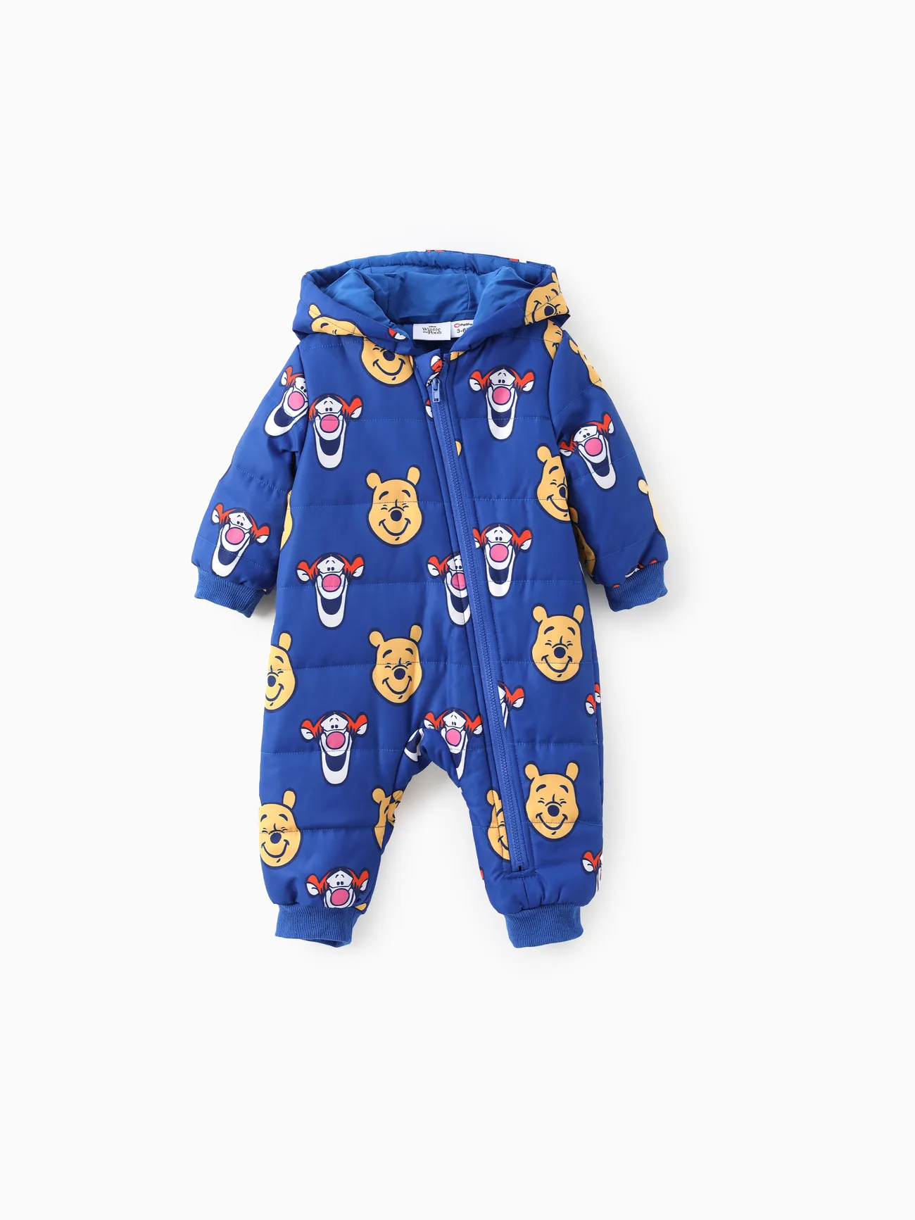 

Disney Winnie the Pooh Baby Boy/Girl 1pcs Character Allover Print Zipper Hooded Long-sleeve Thicken Jumpsuit