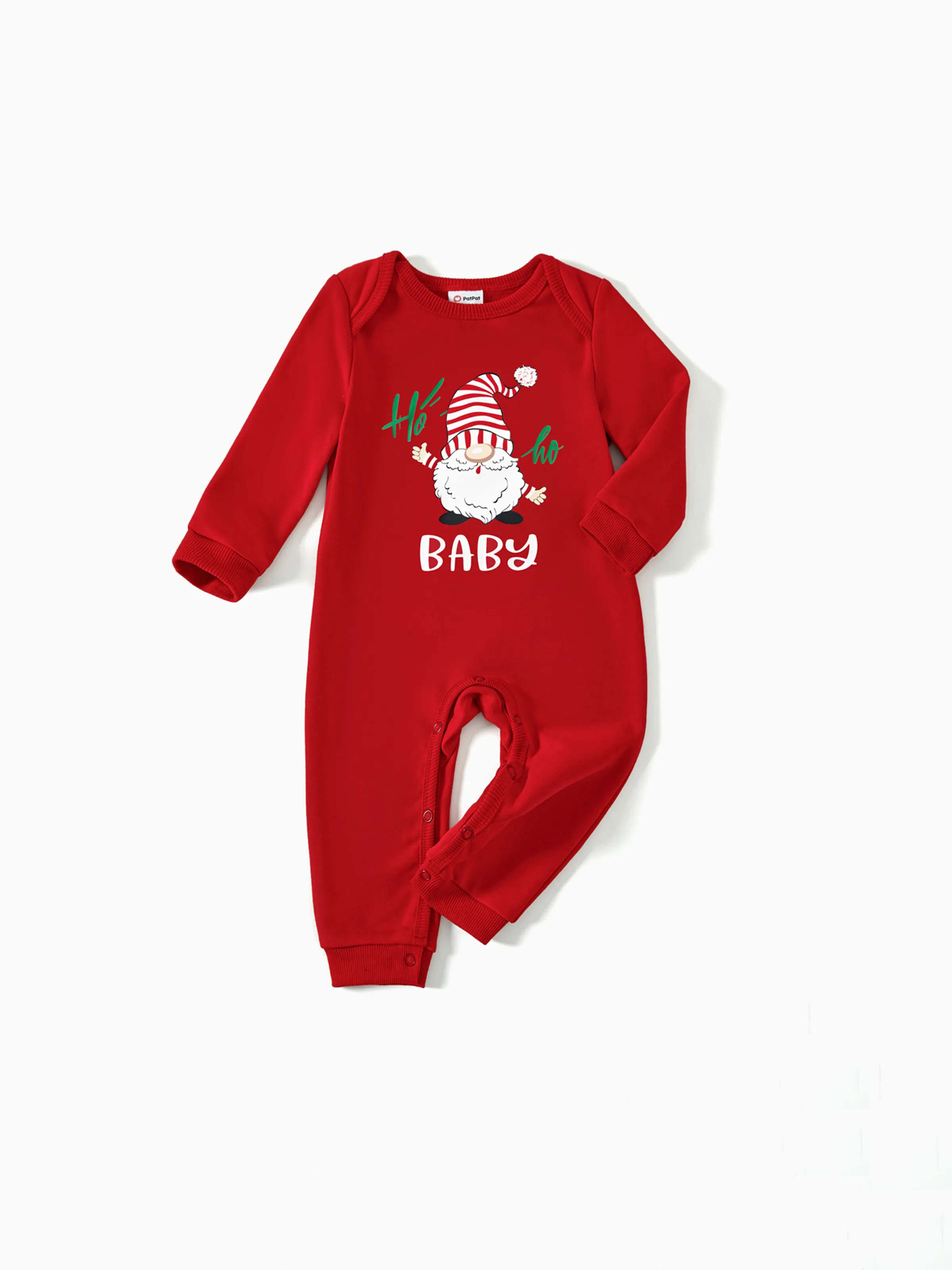 Familia A juego Solid Color Santa & Letters Print Camisetas de algodón de manga larga