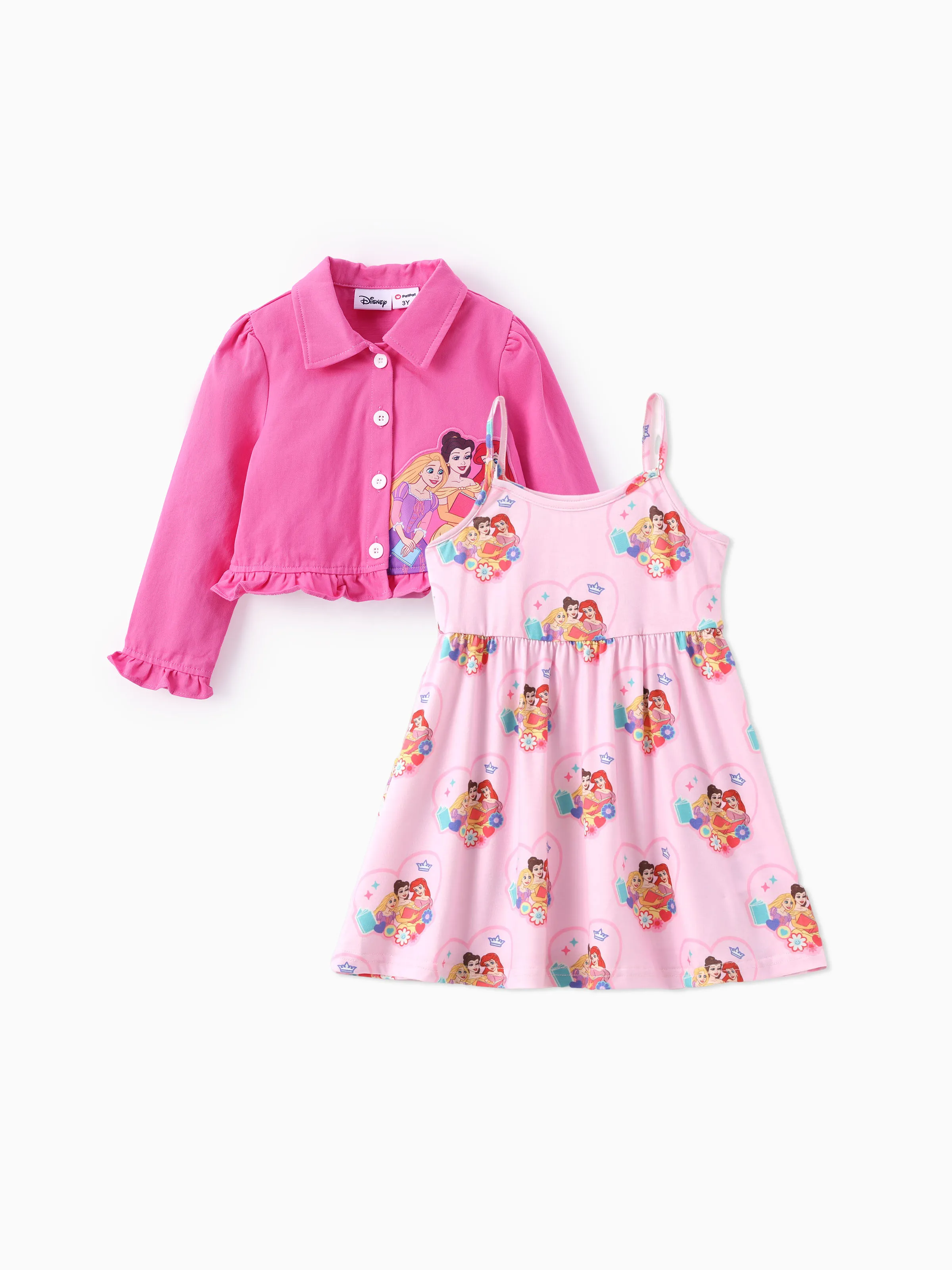 

Disney Princess Toddler Girl 2pcs Moana Belle Rapunzel Naia™ Dress with Cotton Jacket Set