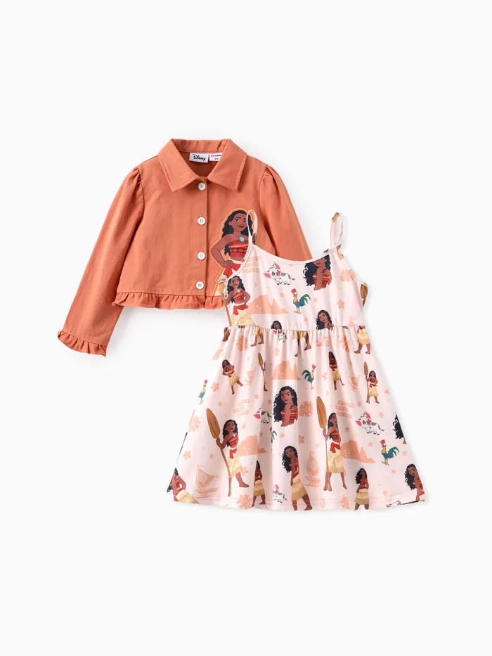 Disney Princess Toddler Girl 2pcs Moana Belle Rapunzel Naia™ Dress with Cotton Jacket Set