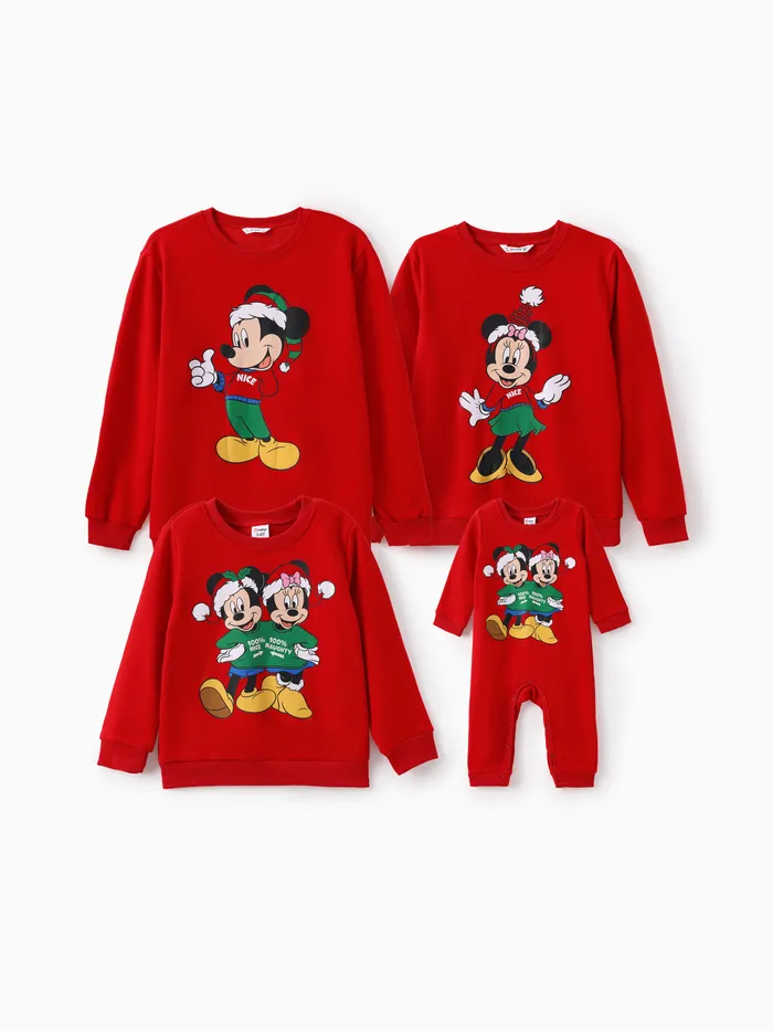 Disney Mickey and Friends Looks familiares Navidad Manga larga Conjuntos combinados para familia Tops