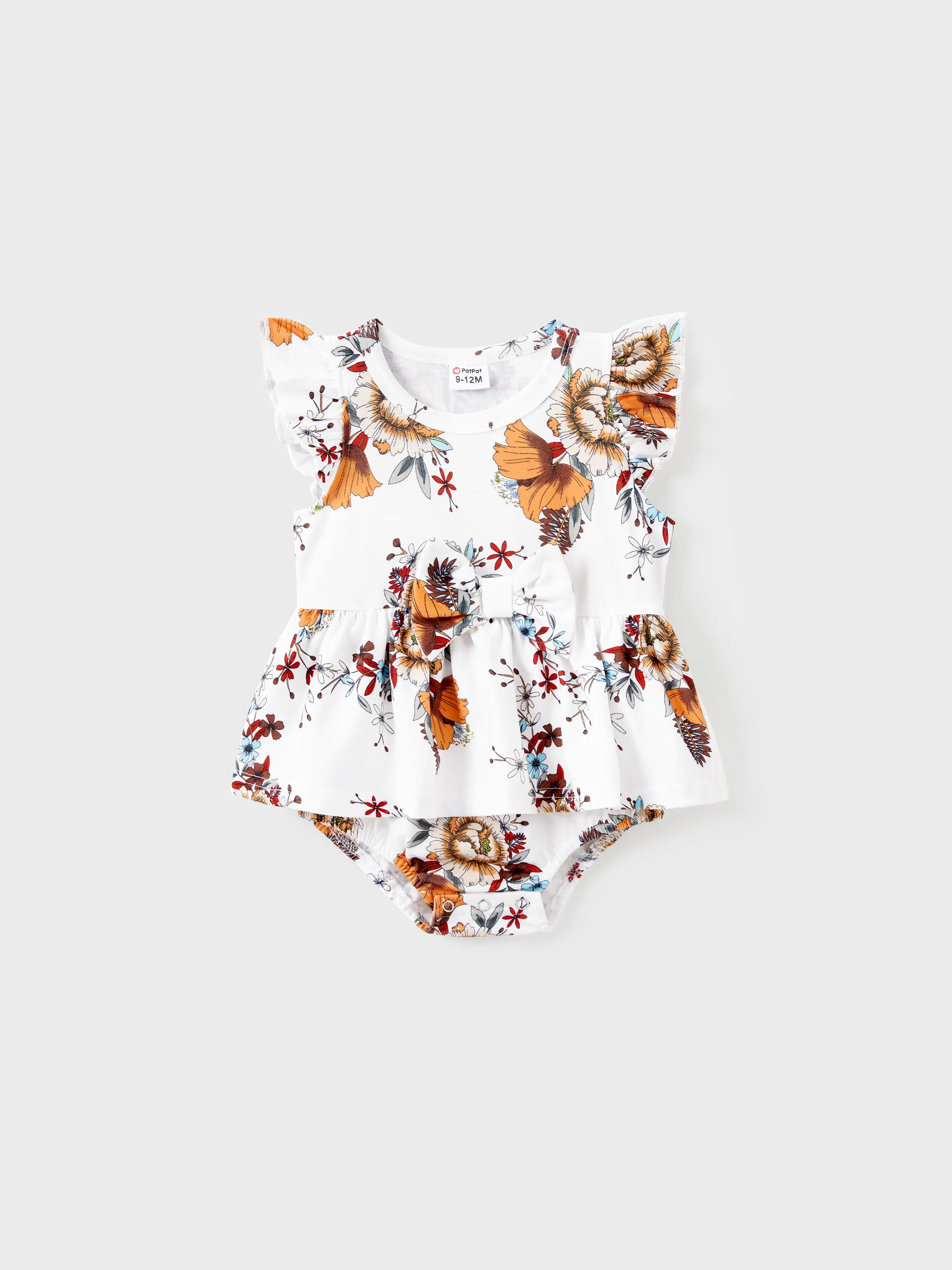 

Family Matching Sets Color Block Henley Neck Tee or Floral Flutter Sleeves Dress with Pockets