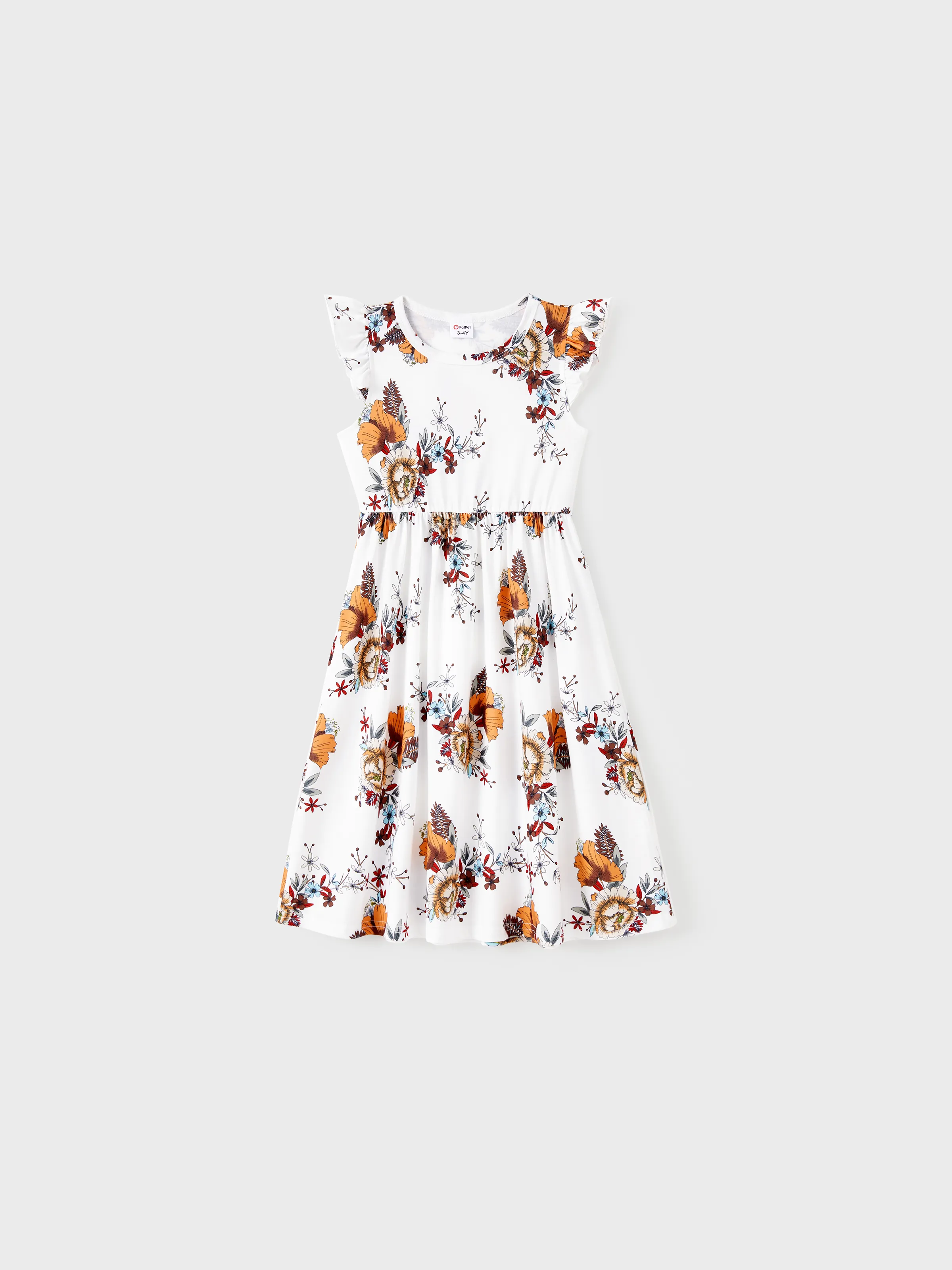 

Family Matching Sets Color Block Henley Neck Tee or Floral Flutter Sleeves Dress with Pockets