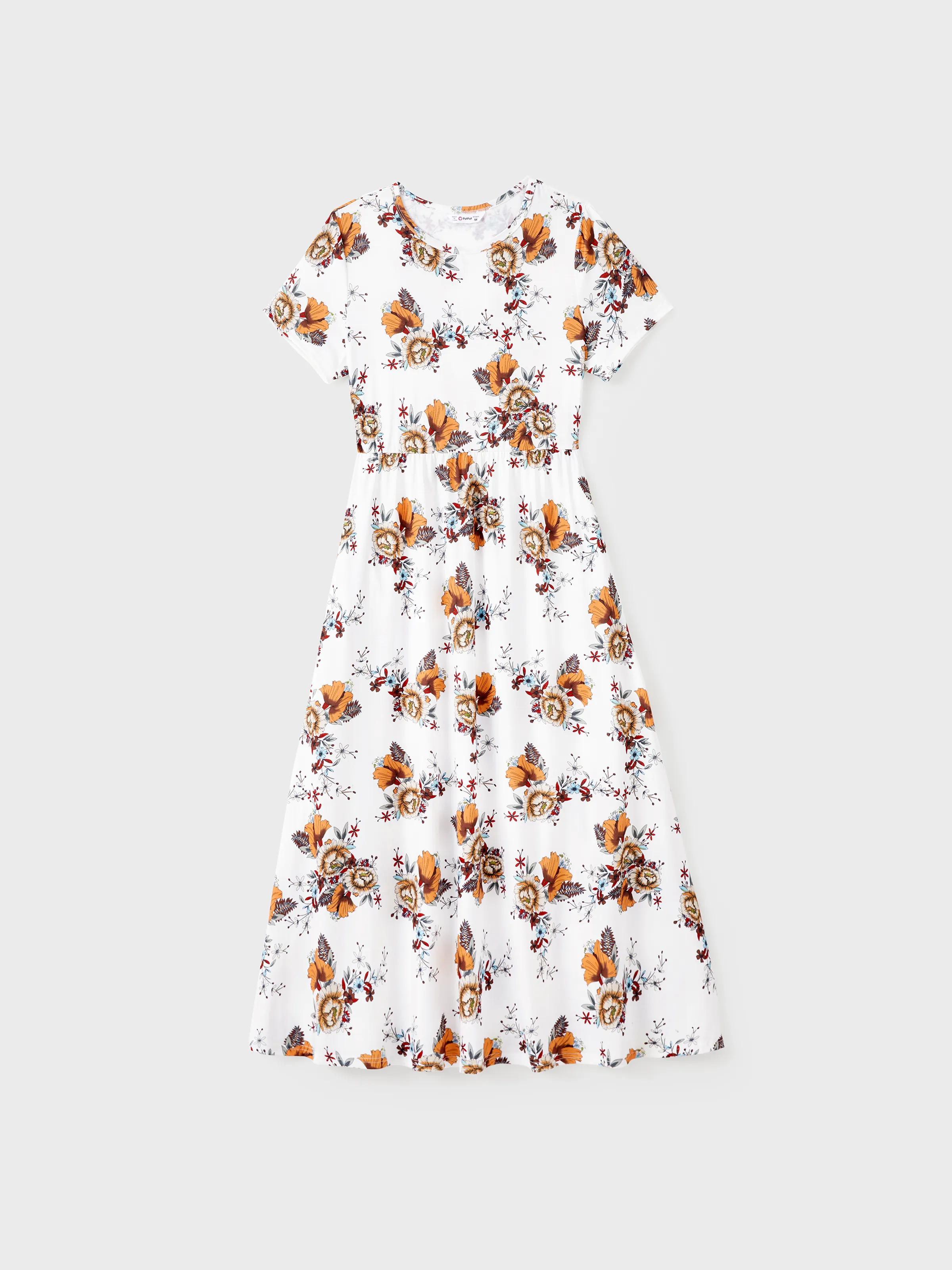 

Family Matching Sets Color Block Henley Neck Tee or Floral Flutter Sleeves Dress with Pockets