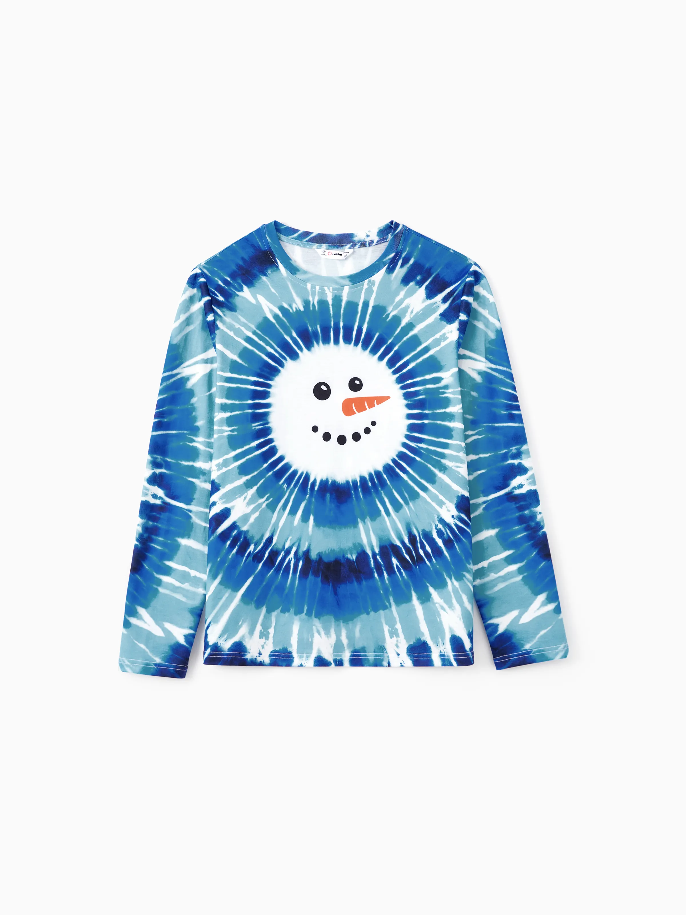 

Christmas tops Family Matching Blue Tie-Dye Snowman Long Sleeves Sweatshirt/Romper