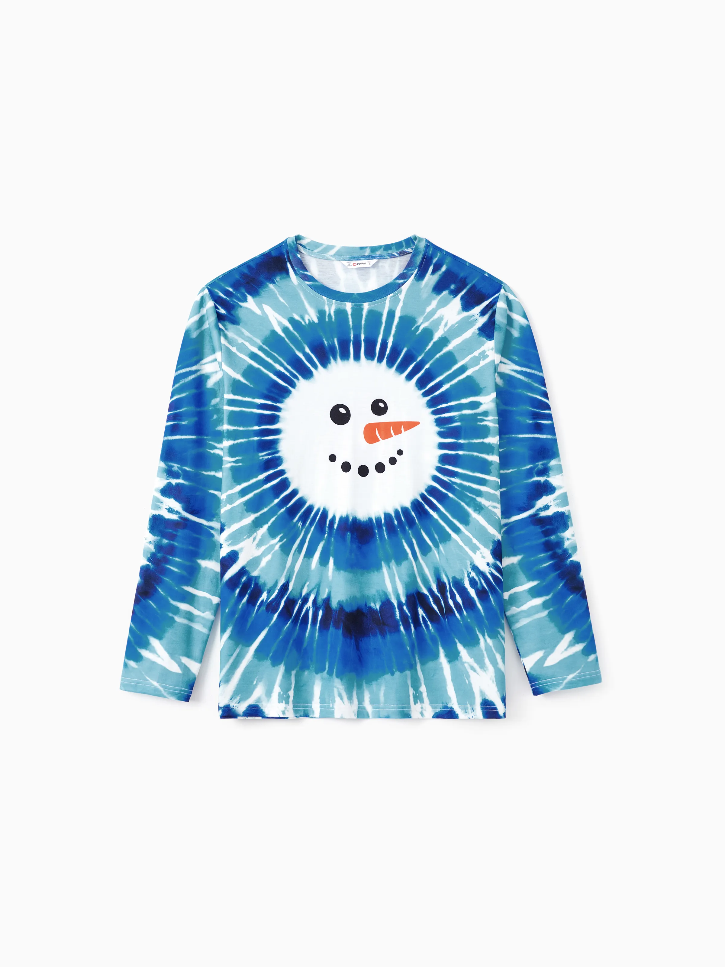 

Christmas tops Family Matching Blue Tie-Dye Snowman Long Sleeves Sweatshirt/Romper