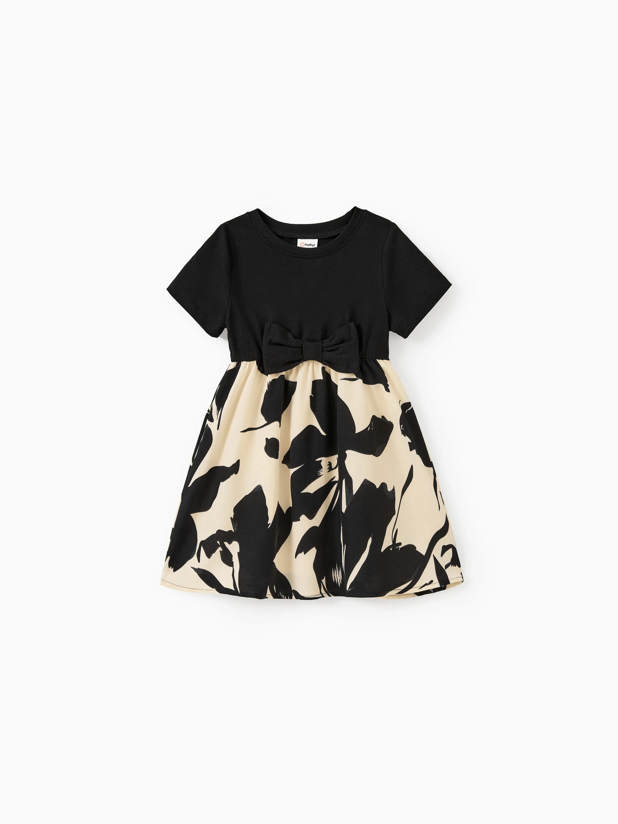 

Family Matching Sets Allover Floral Shirt or Black Tee Plus Elastic Waist Floral Skirt Co-ord Set