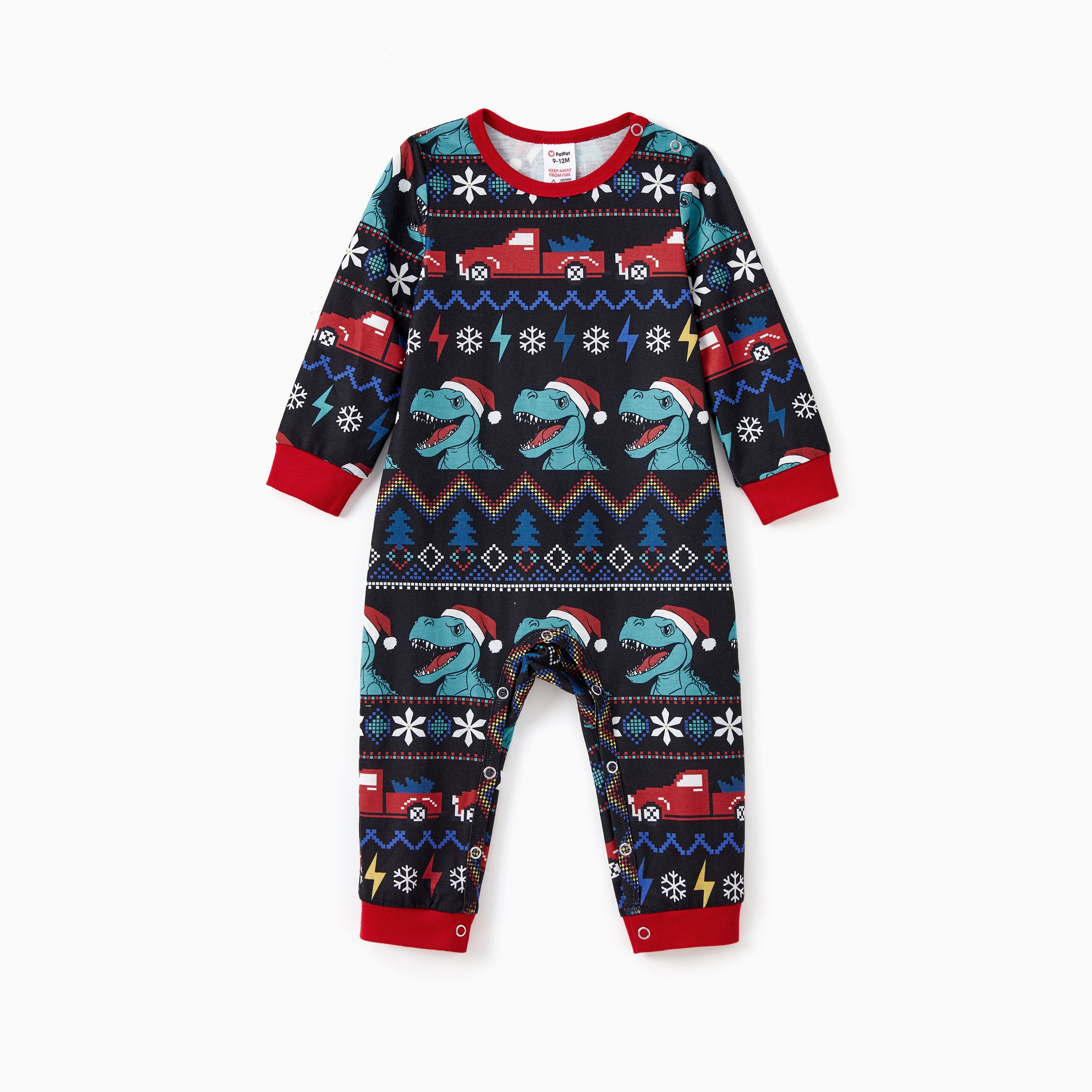 

Christmas Family Matching Allover Dinosaur Pattern Pajama Sets with Pockets and Drawstring ( Flame Resistant )