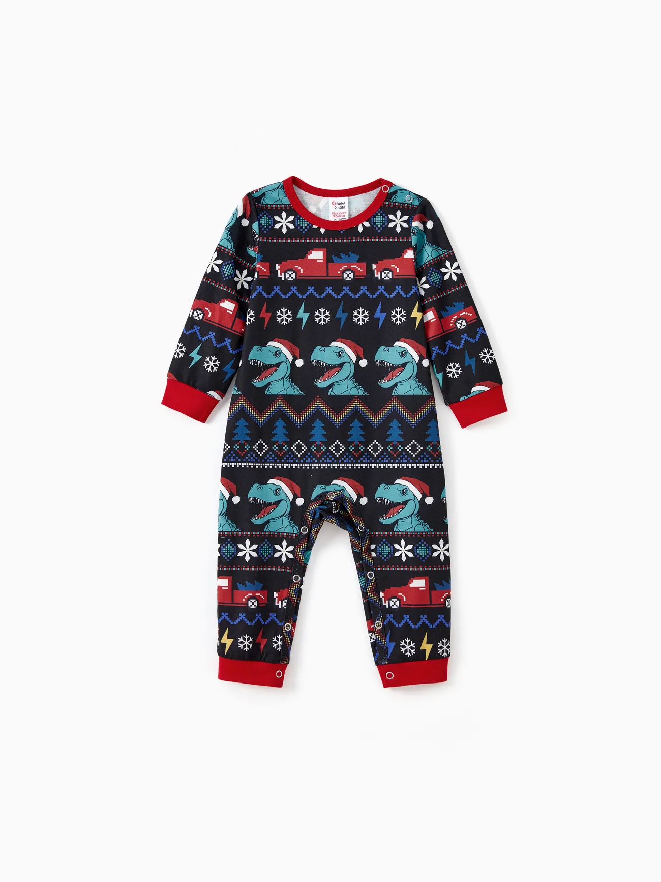 

Christmas Family Matching Allover Dinosaur Pattern Pajama Sets with Pockets and Drawstring ( Flame Resistant )