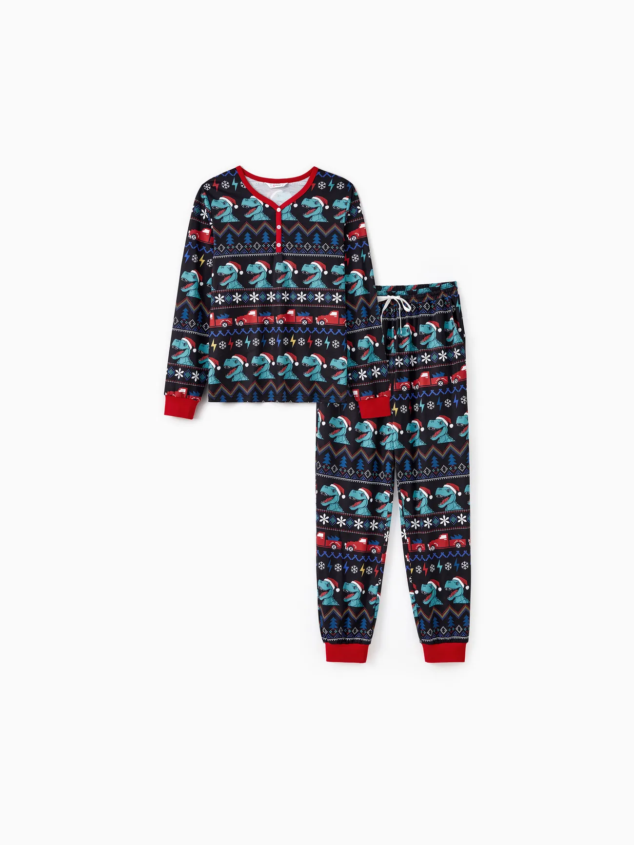 

Christmas Family Matching Allover Dinosaur Pattern Pajama Sets with Pockets and Drawstring ( Flame Resistant )