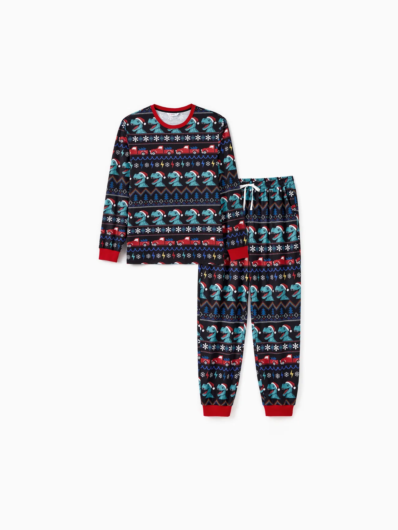 

Christmas Family Matching Allover Dinosaur Pattern Pajama Sets with Pockets and Drawstring ( Flame Resistant )