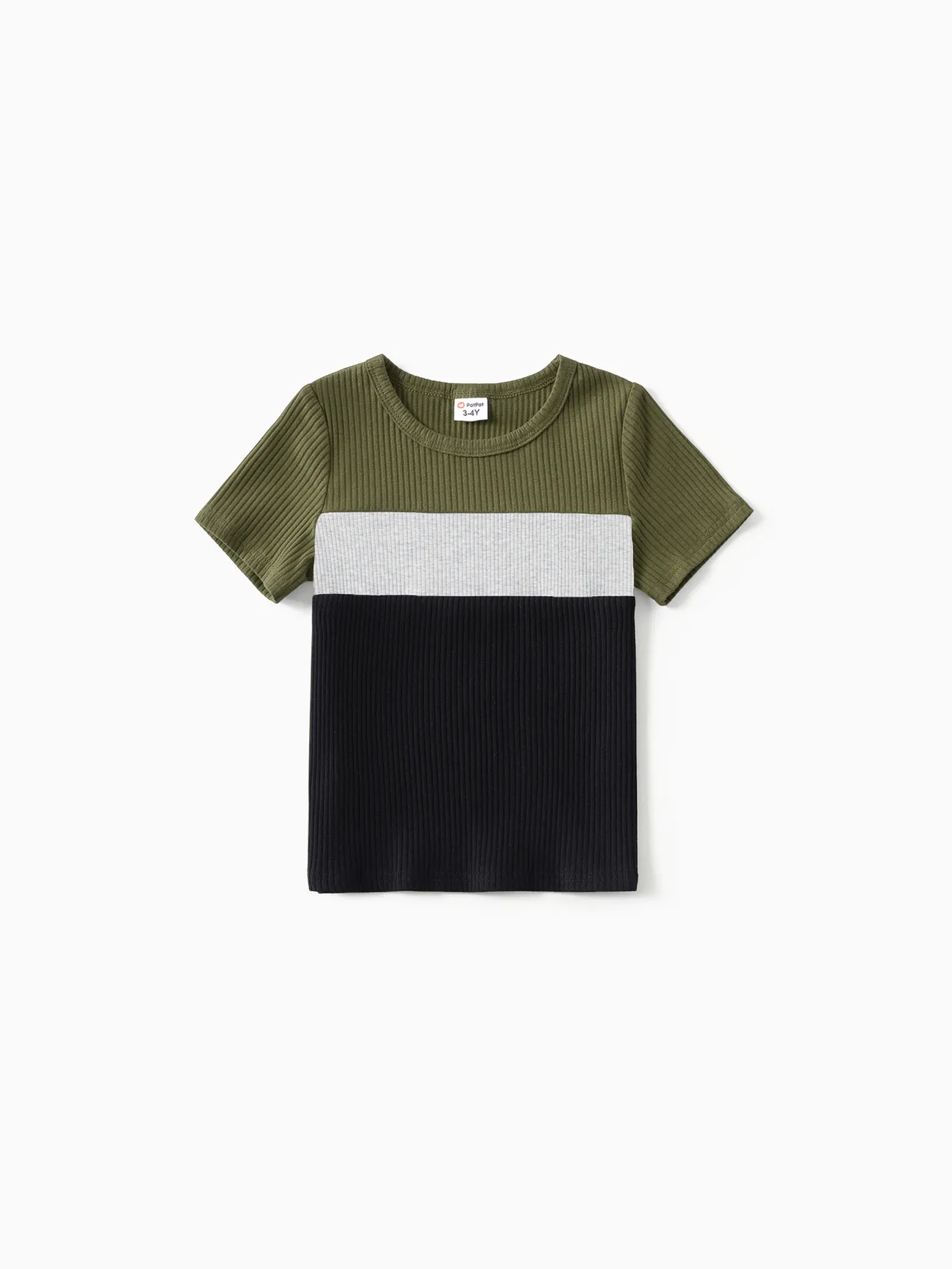 Boy - Family Matching Sets Ribbed Three-Color Block Short Sleeves Tee or Bodycon Dress - MultiColour - image 17