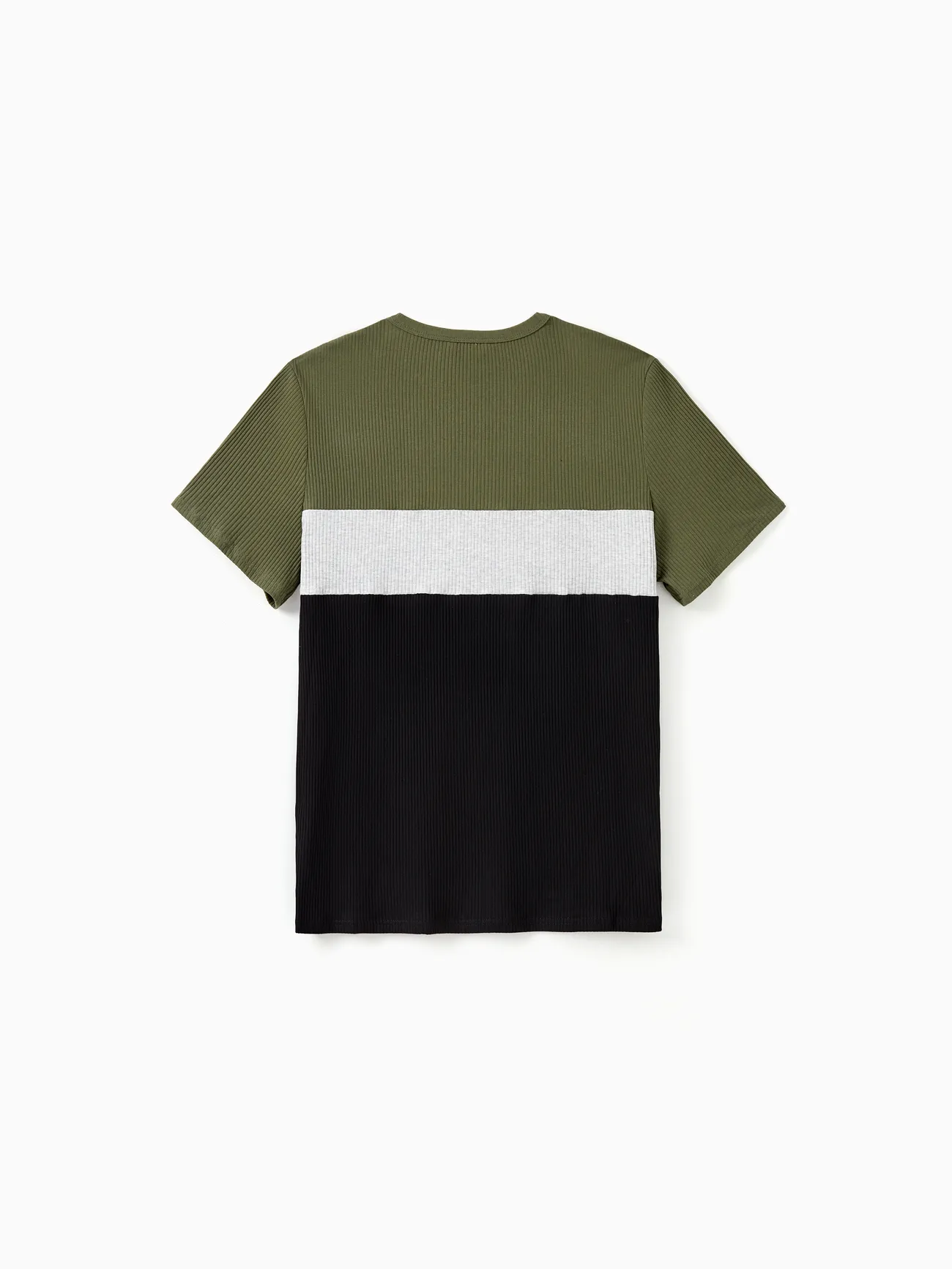 Men - Family Matching Sets Ribbed Three-Color Block Short Sleeves Tee or Bodycon Dress - MultiColour - image 22
