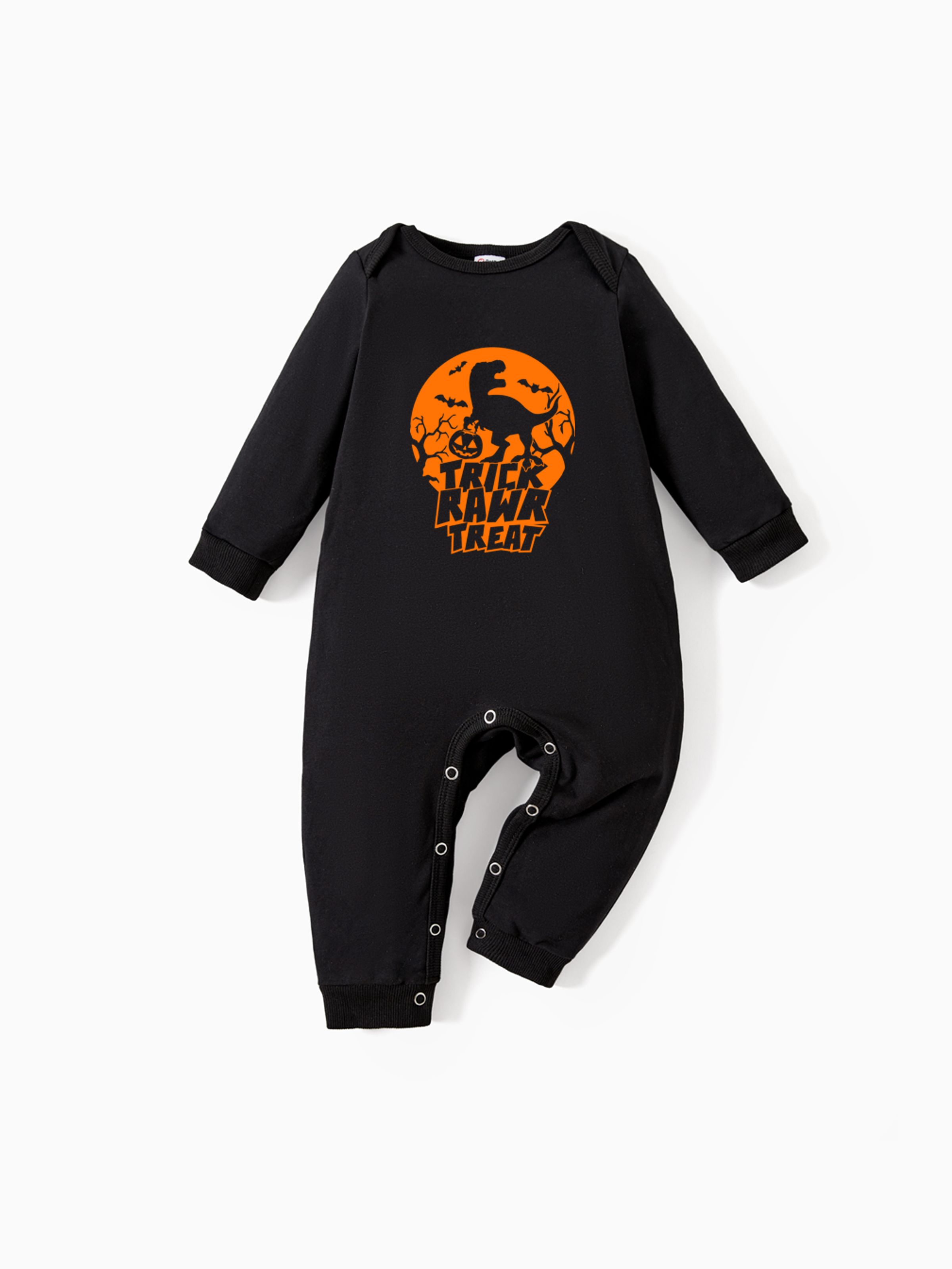 

Halloween Family Matching Spooky Dinosaur Graphic Trick or Treat Tops