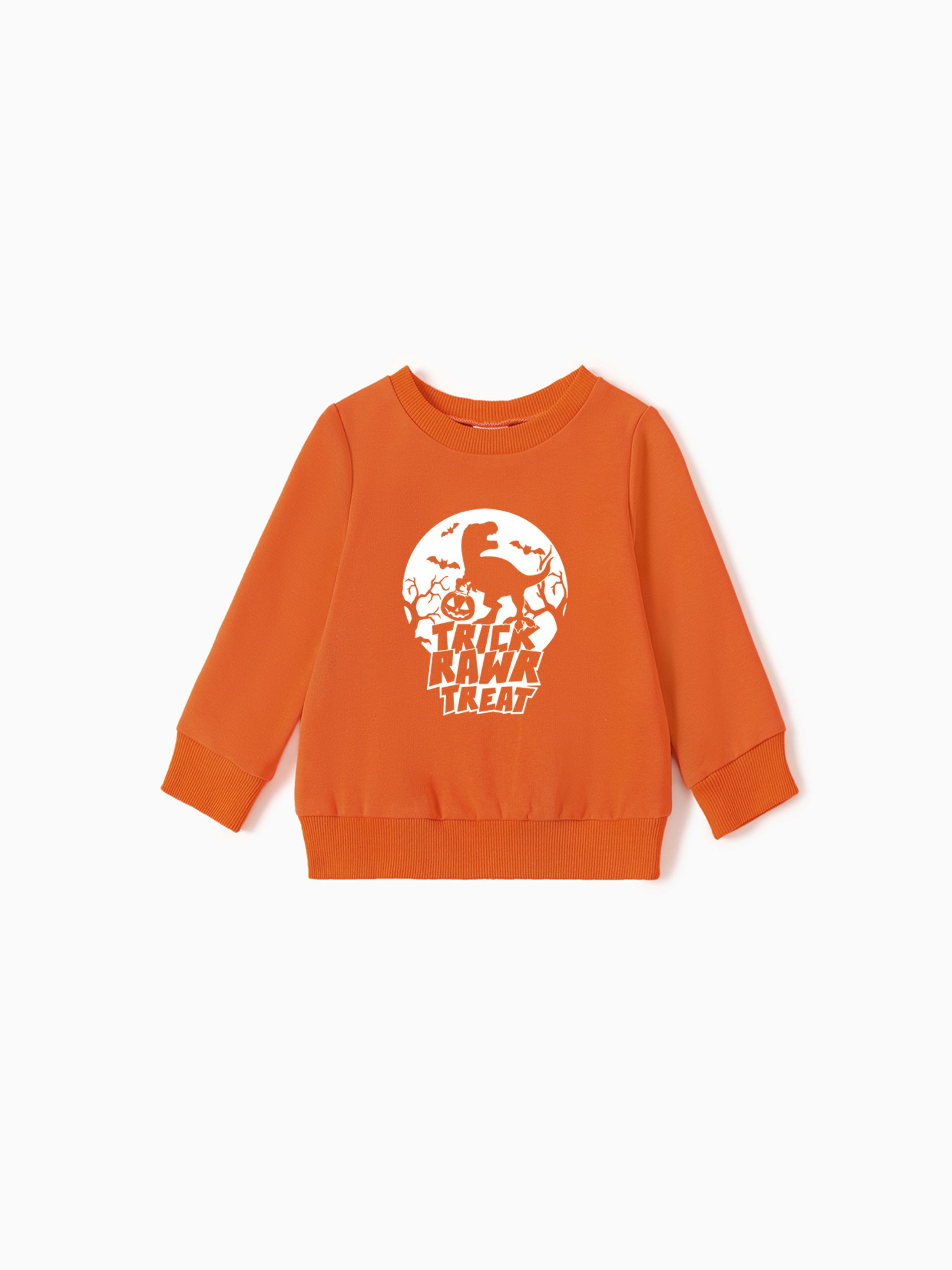 

Halloween Family Matching Spooky Dinosaur Graphic Trick or Treat Tops