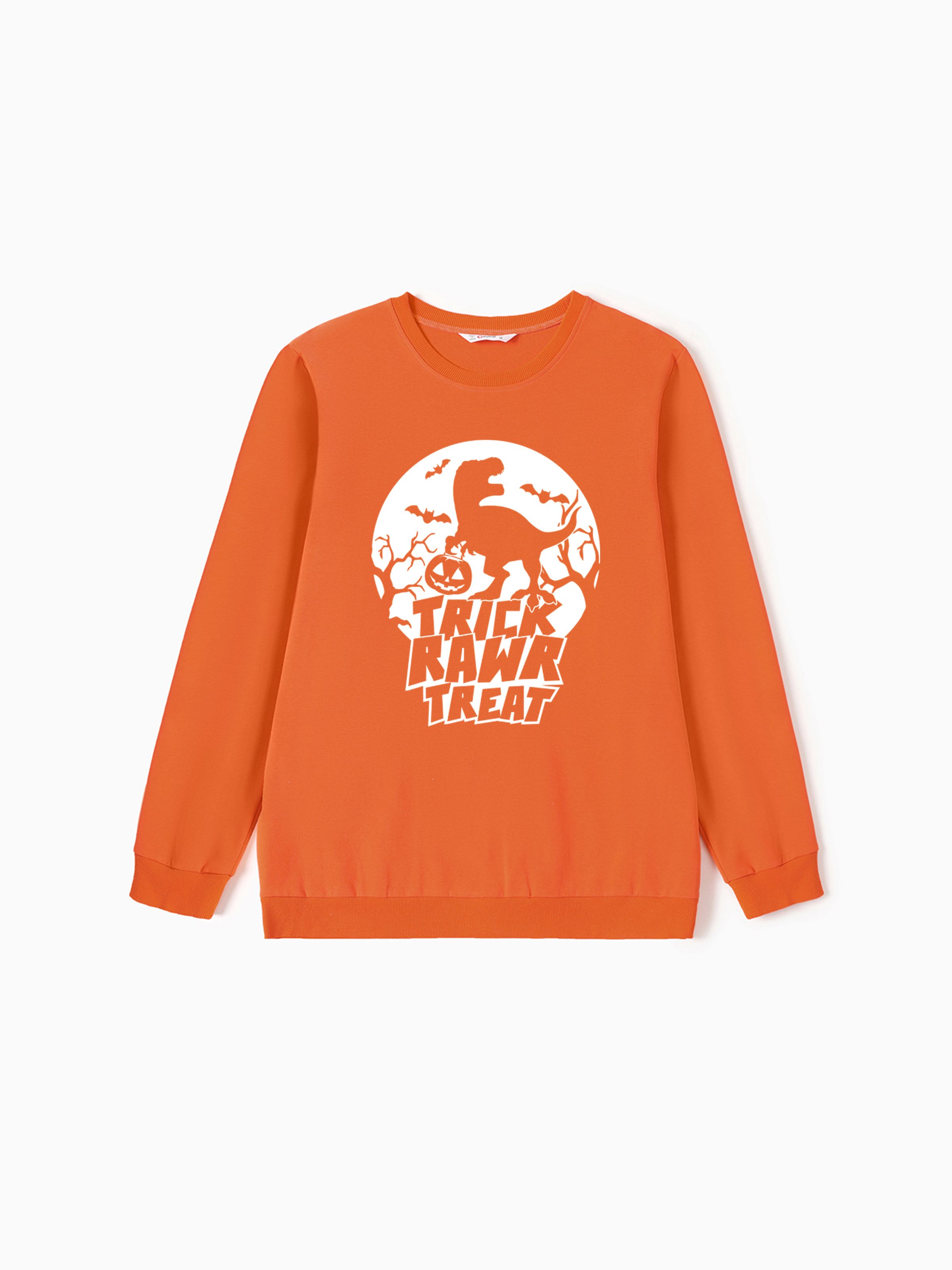 

Halloween Family Matching Spooky Dinosaur Graphic Trick or Treat Tops