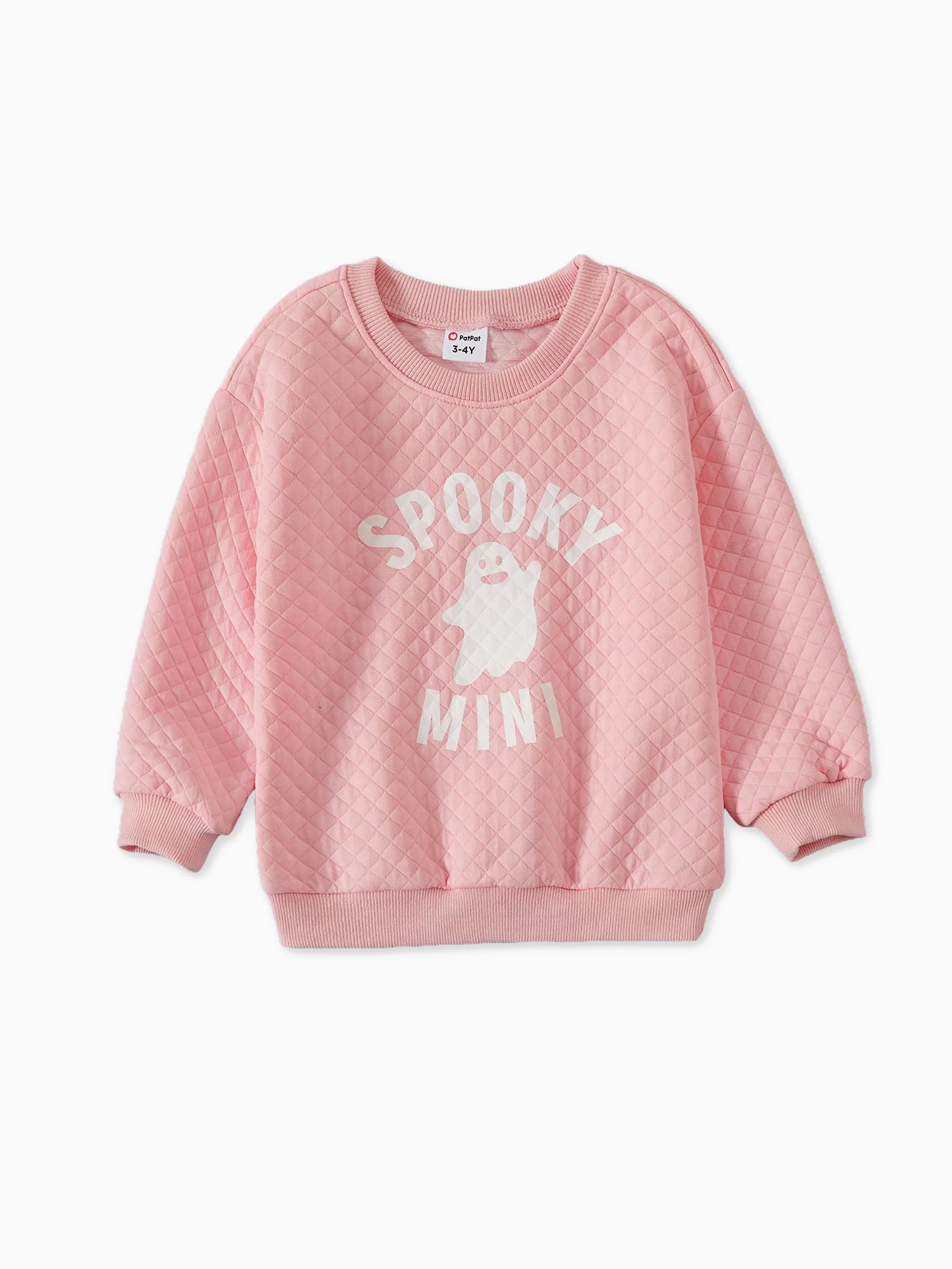 

Halloween Family Matching Glow in the Dark Pink Letter & Ghost Print Tops