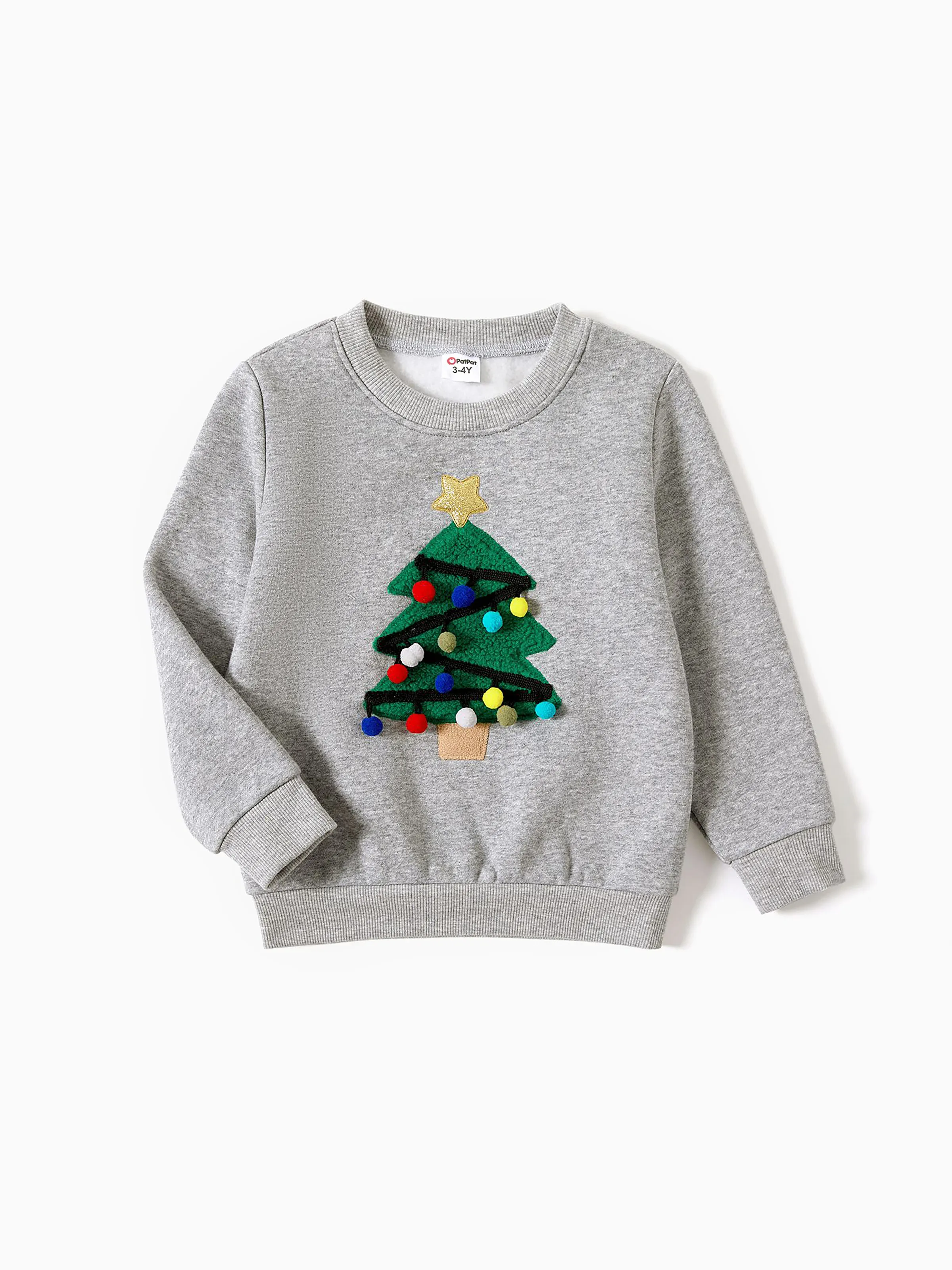 

Christmas Family Matching Casual Tree Embroidered Long Sleeve Fleece Tops