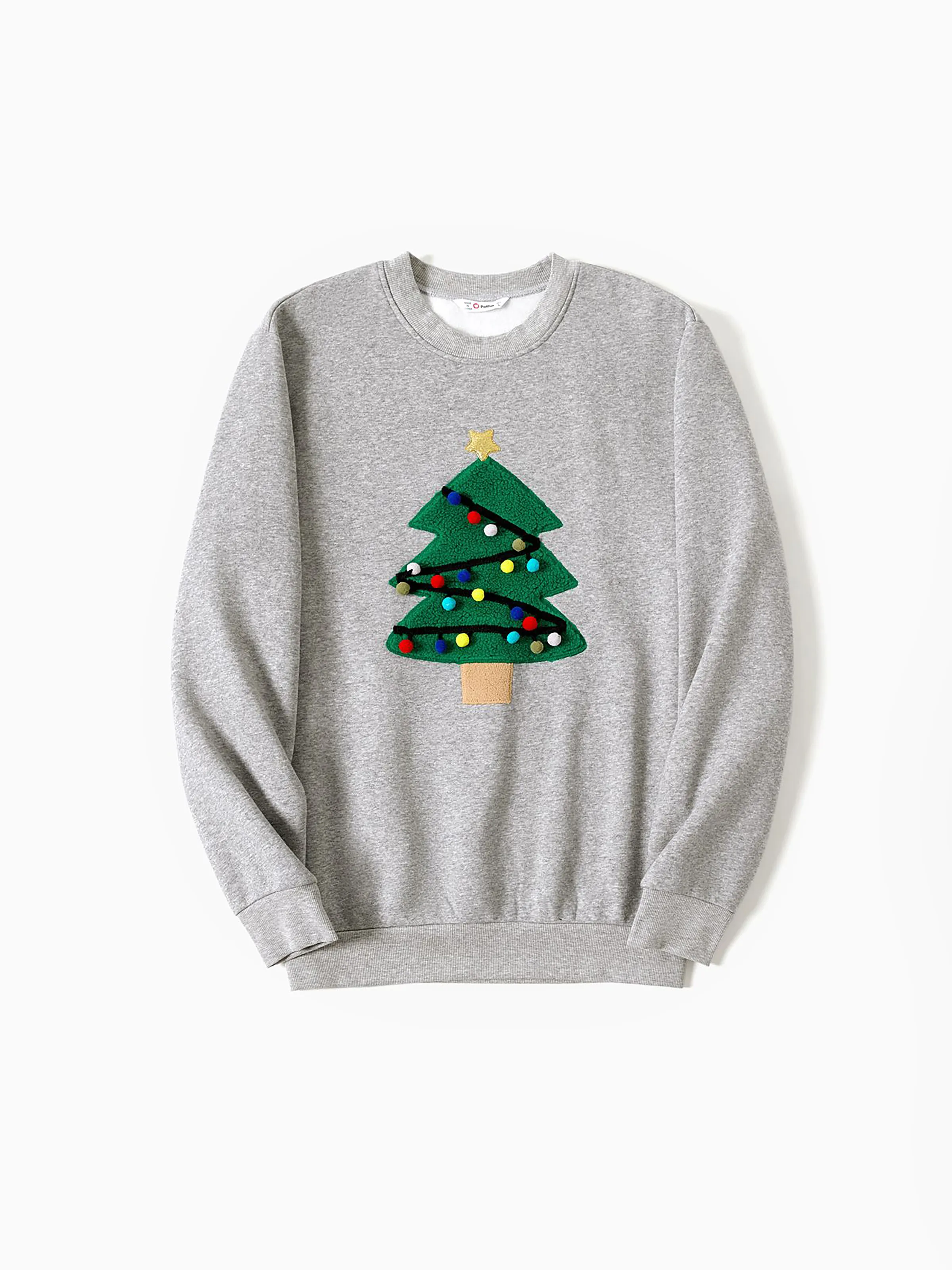 

Christmas Family Matching Casual Tree Embroidered Long Sleeve Fleece Tops