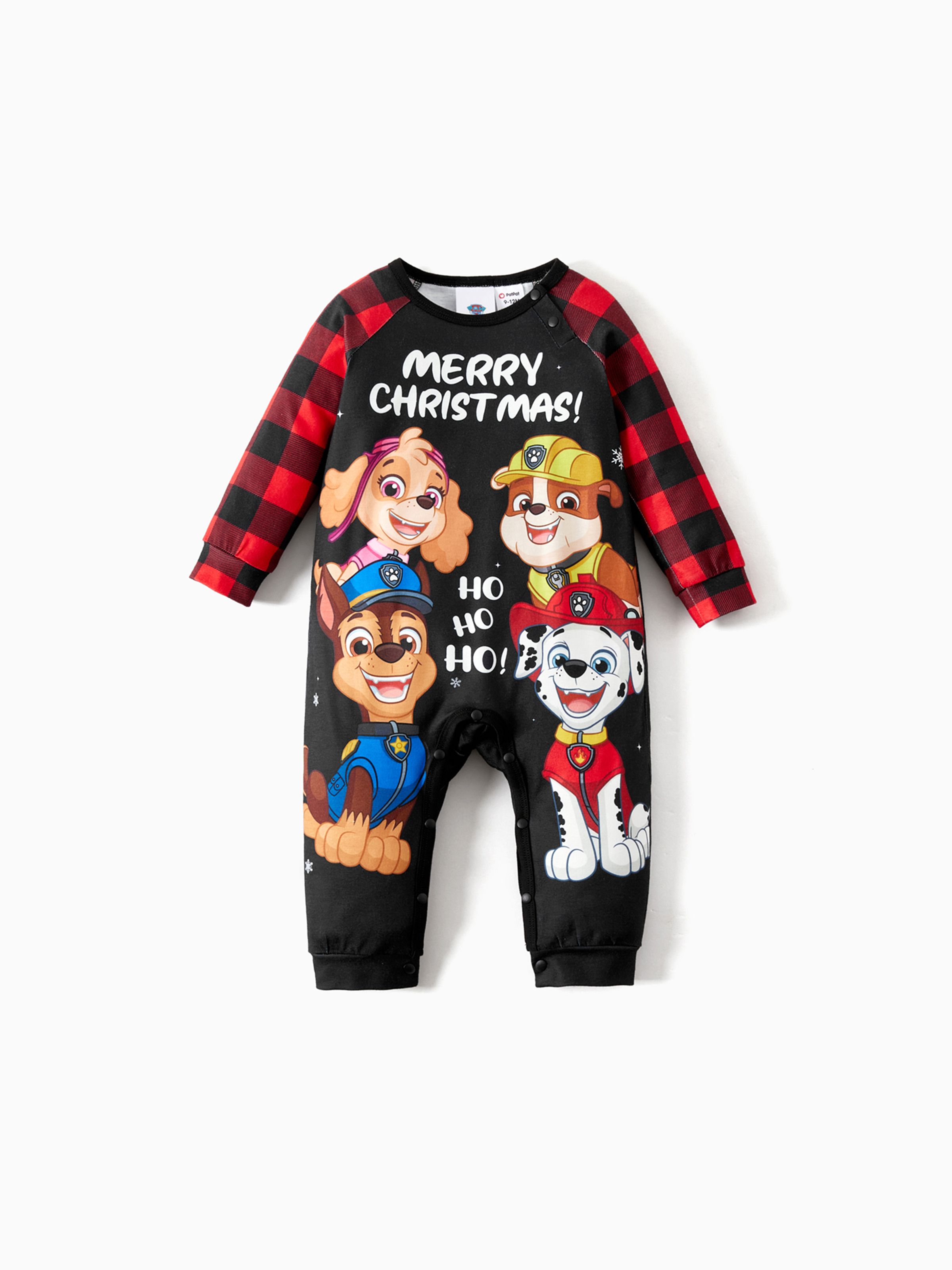 

PAW Patrol Family Matching Christmas Red Plaid Long-sleeve Cartoon Graphic Pajamas Sets (Flame Resistant)